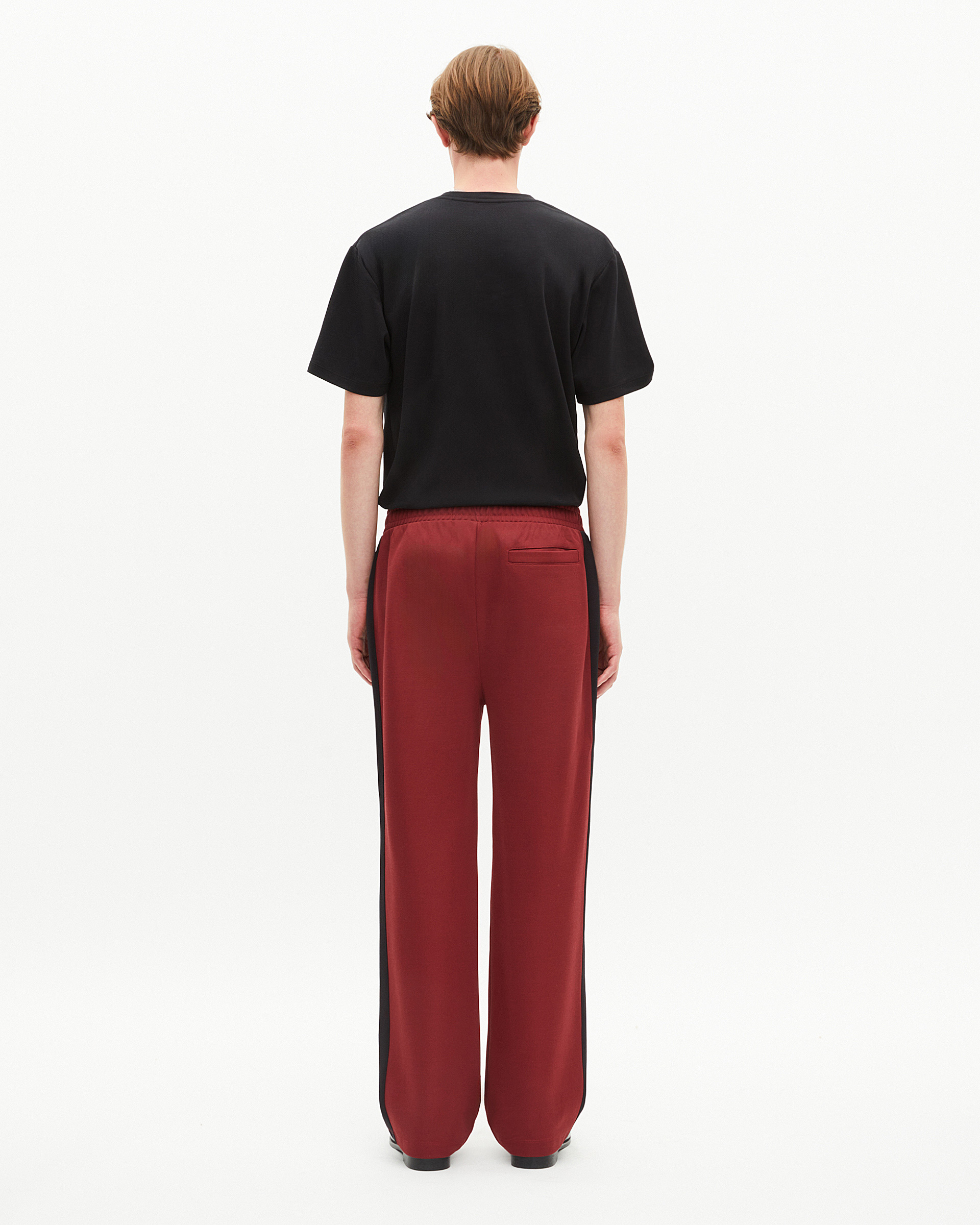 Wide burgundy jogging bottoms