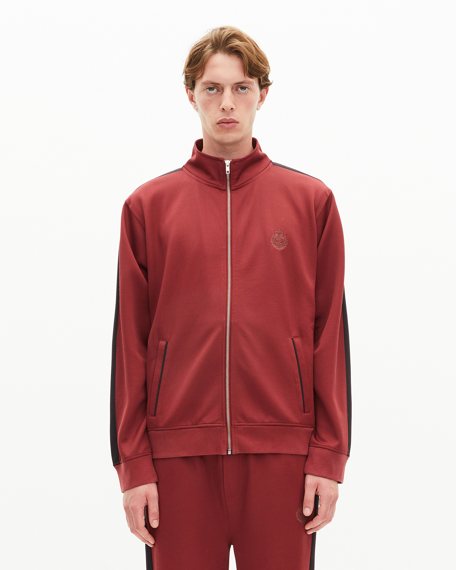 Burgundy zip-up sweatshirt
