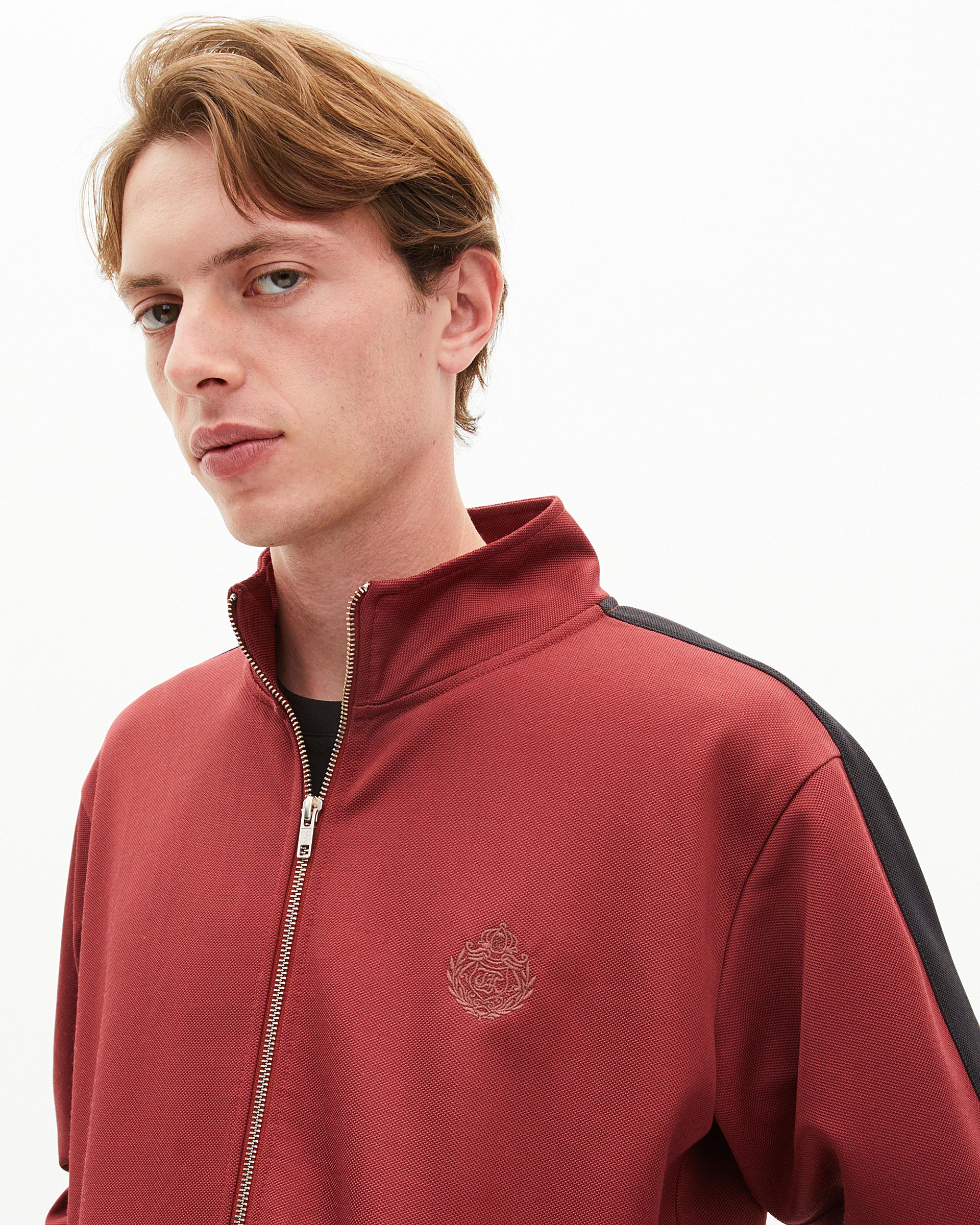 Burgundy zip-up sweatshirt