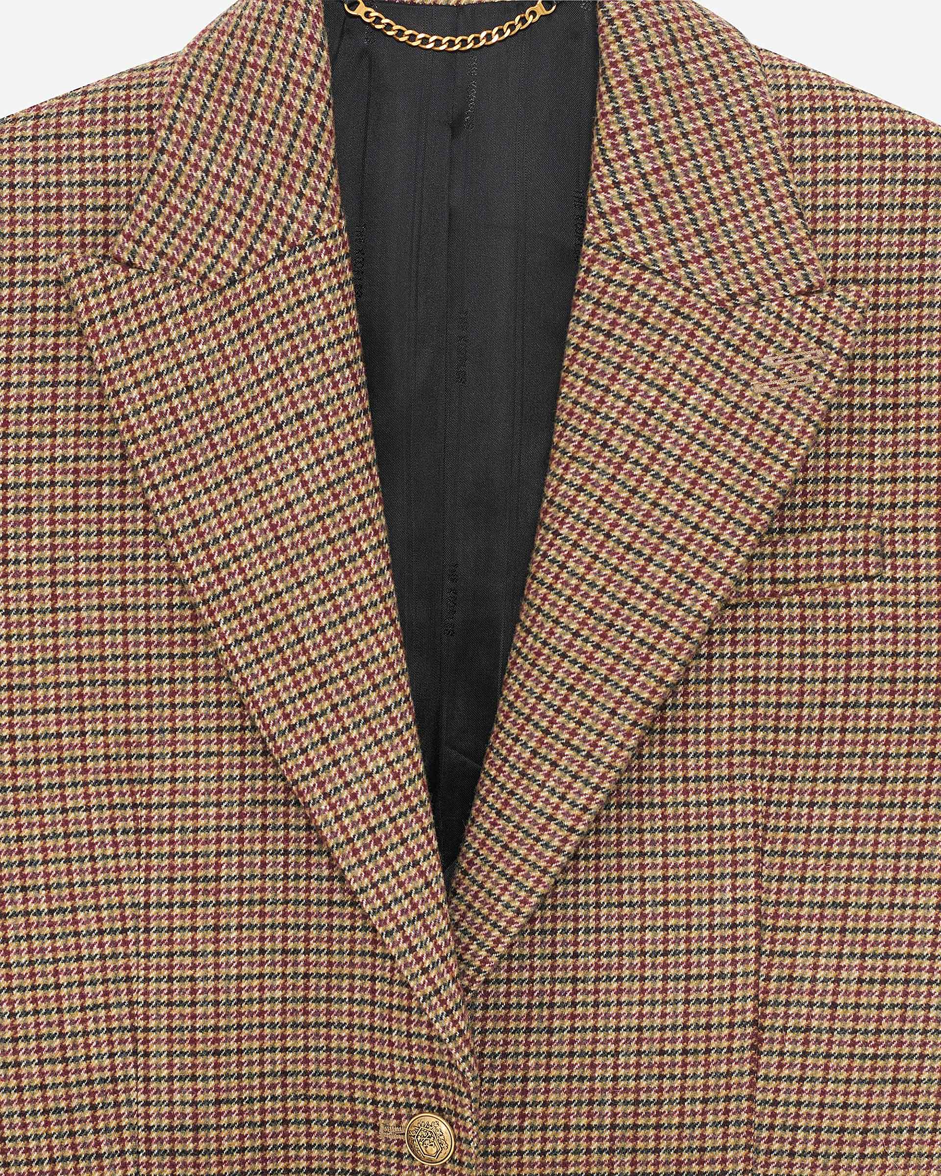 Camel houndstooth tailored jacket