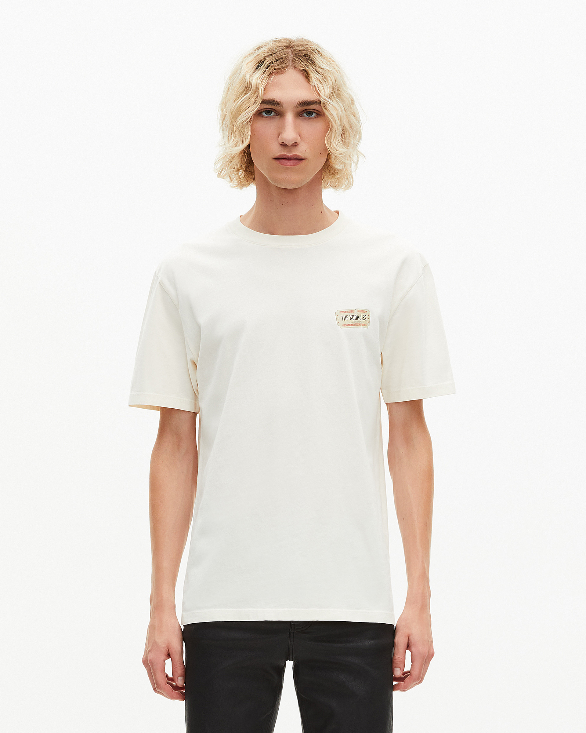 T-shirt with ecru screen print