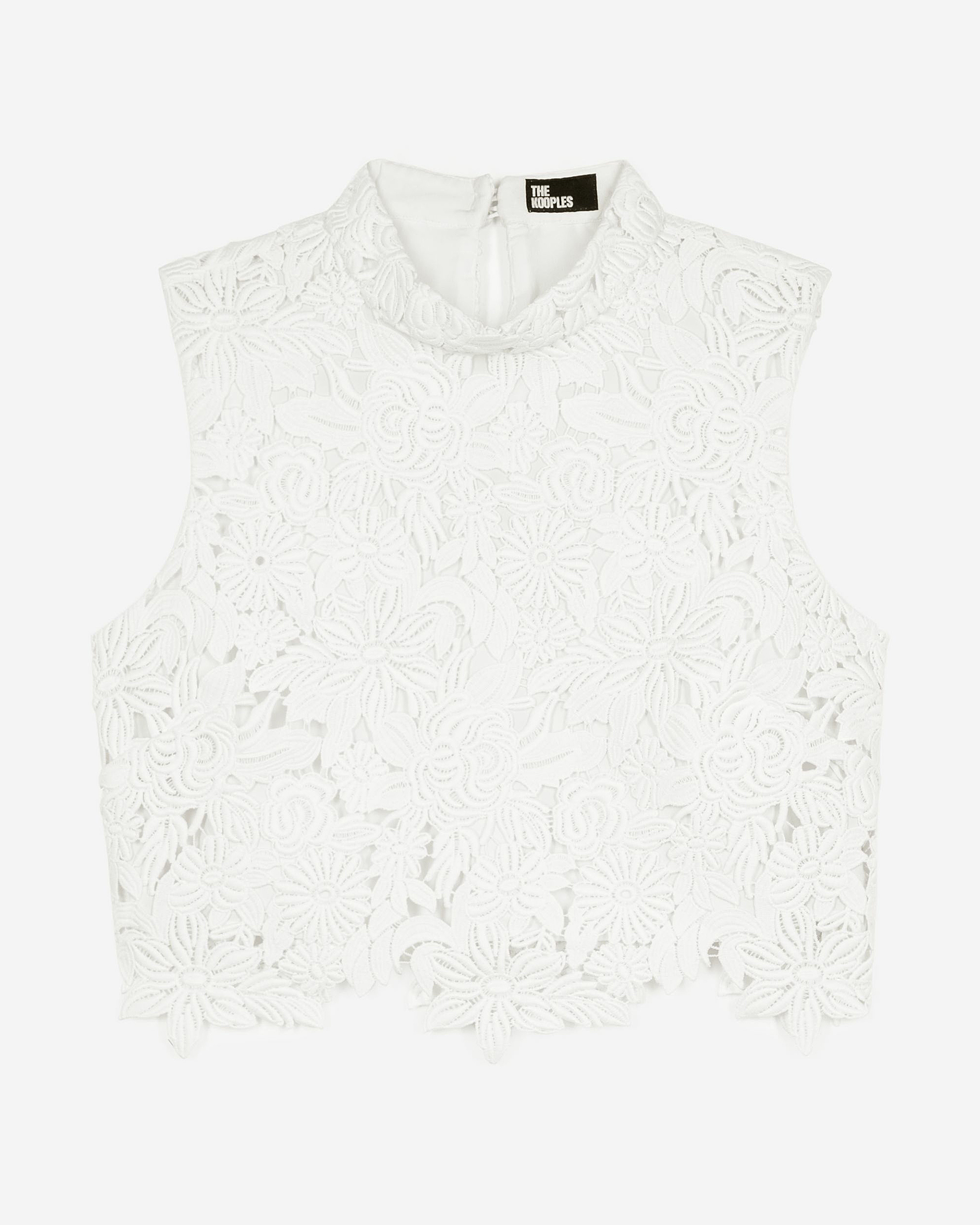 Ecru floral lace top