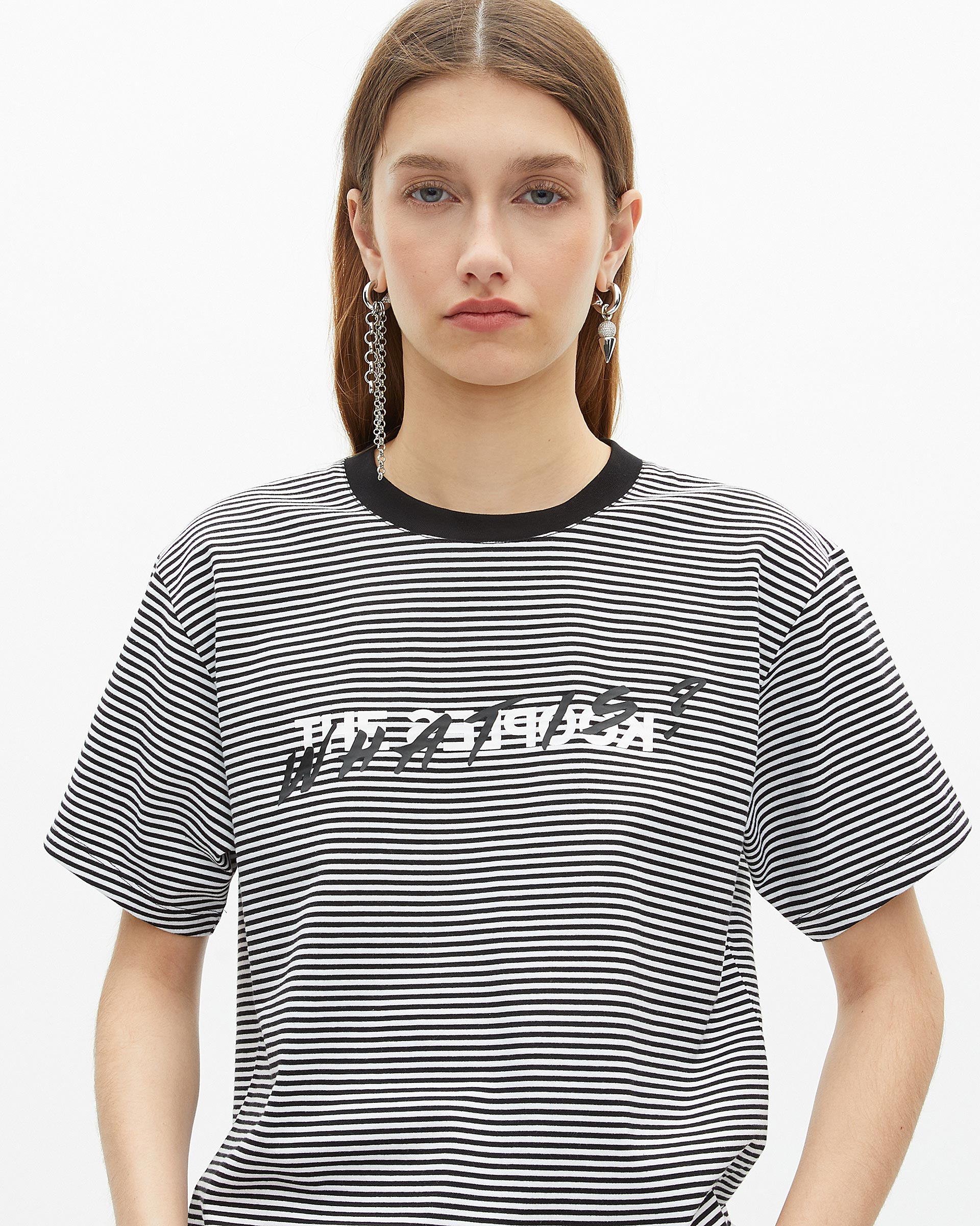 What is ecru striped T-shirt