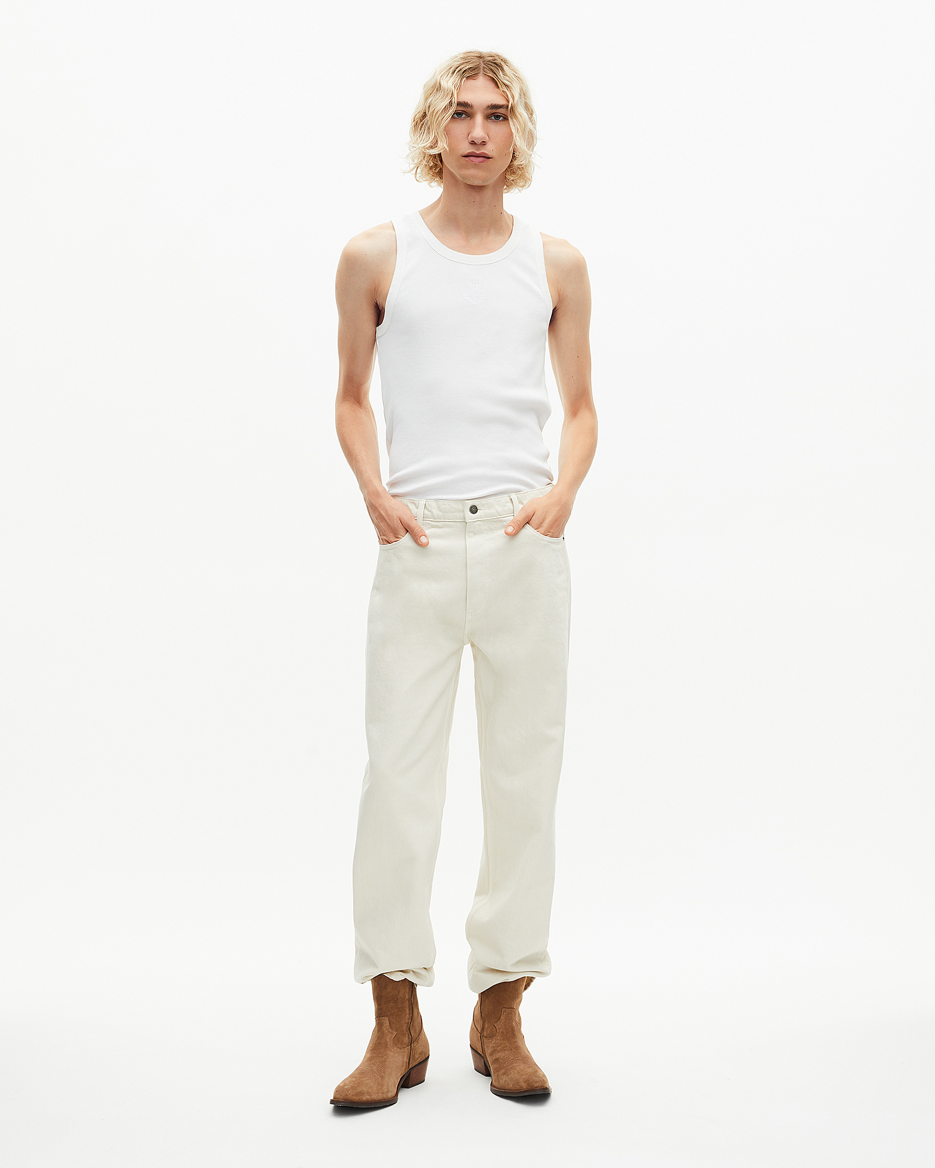 Ecru straight jeans