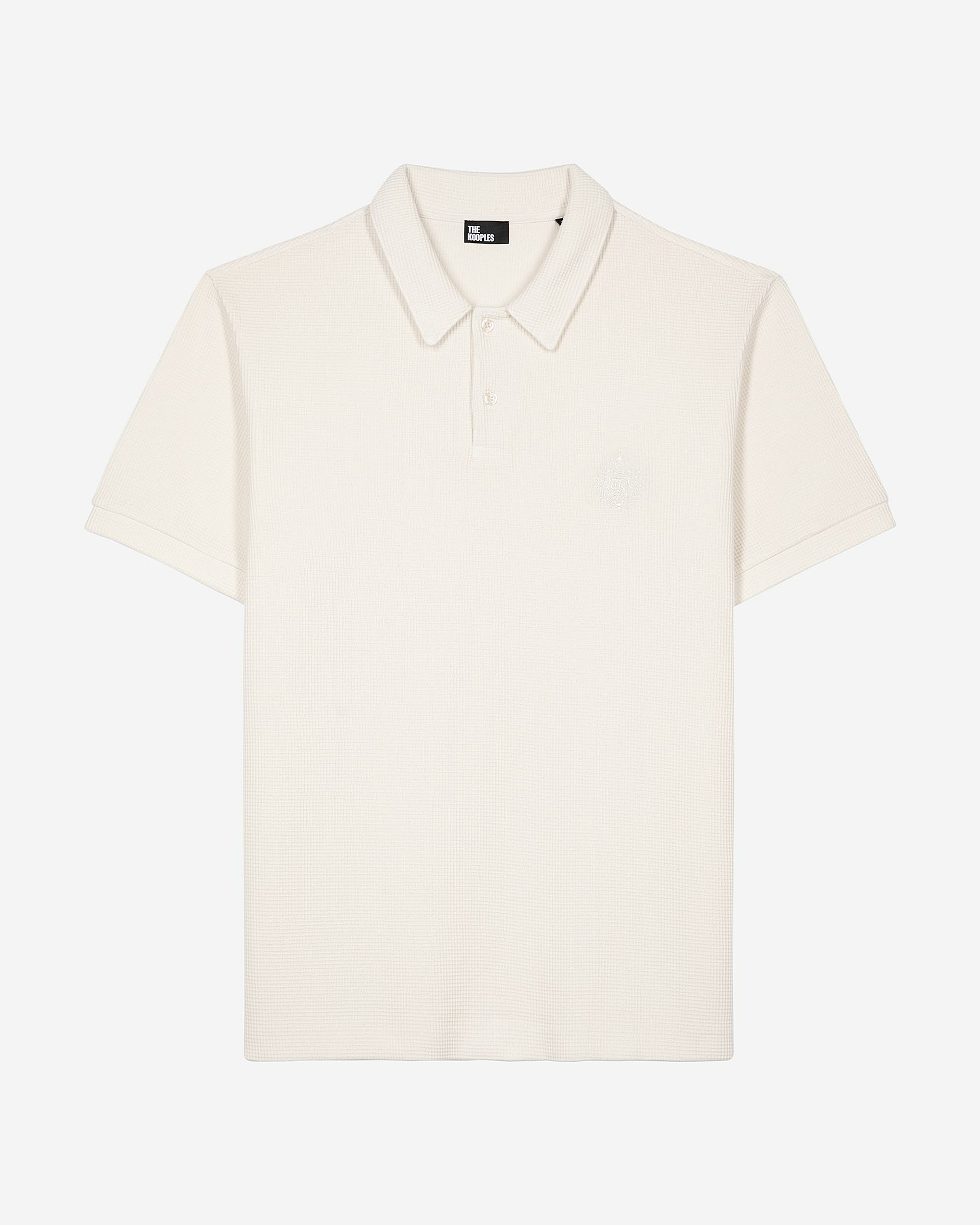 Honeycomb polo shirt with ecru crest