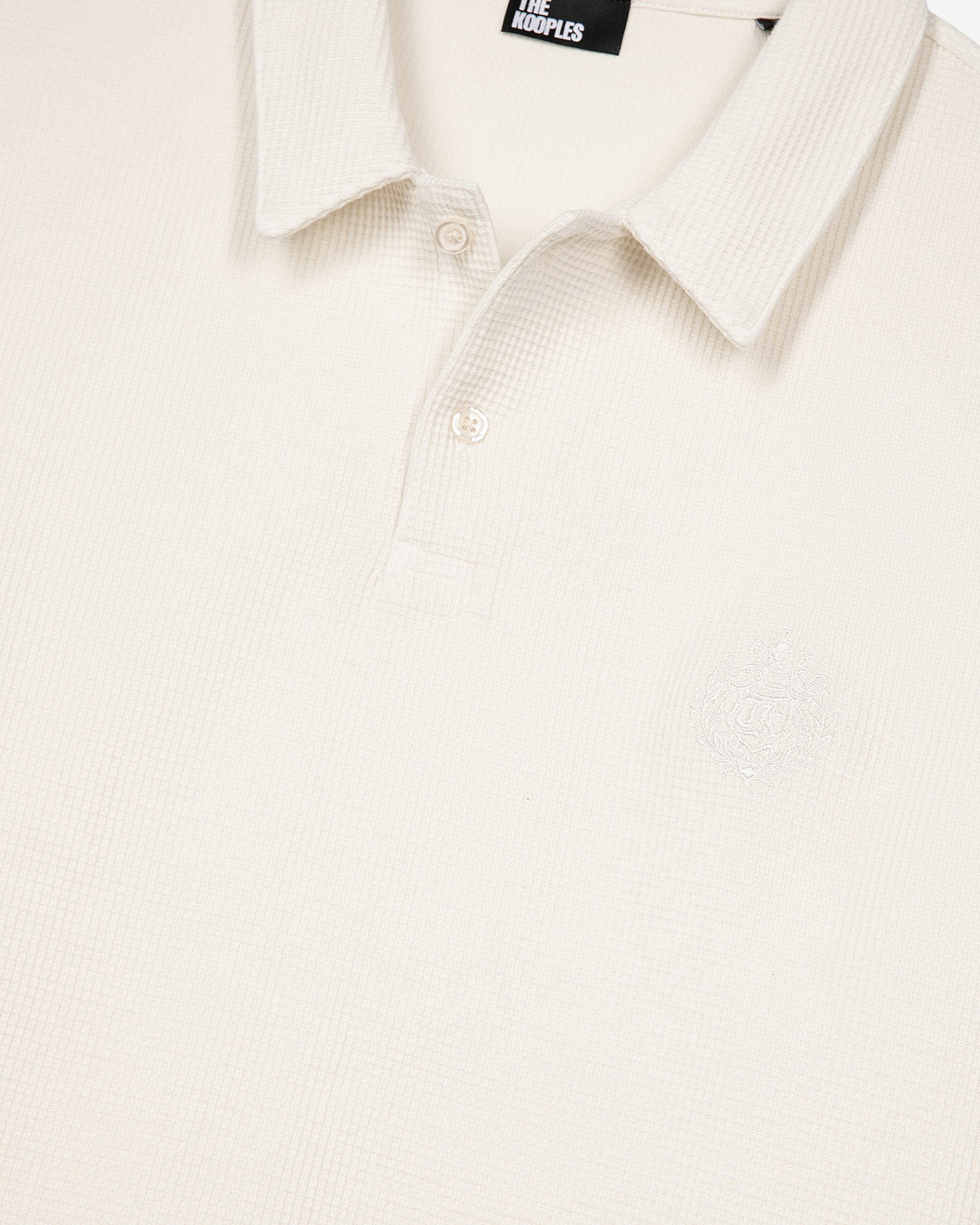 Honeycomb polo shirt with ecru crest