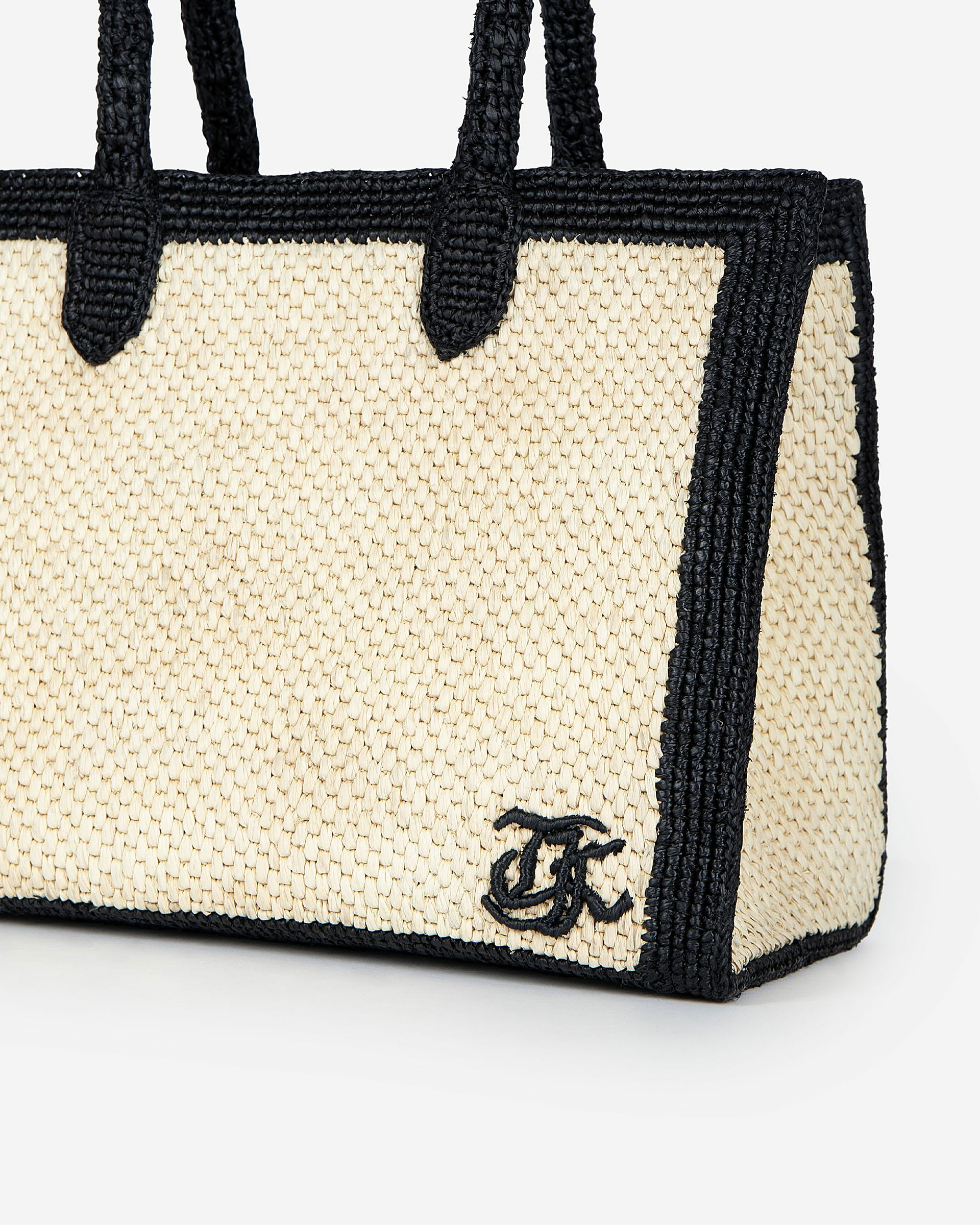 Ecru raffia tote bag