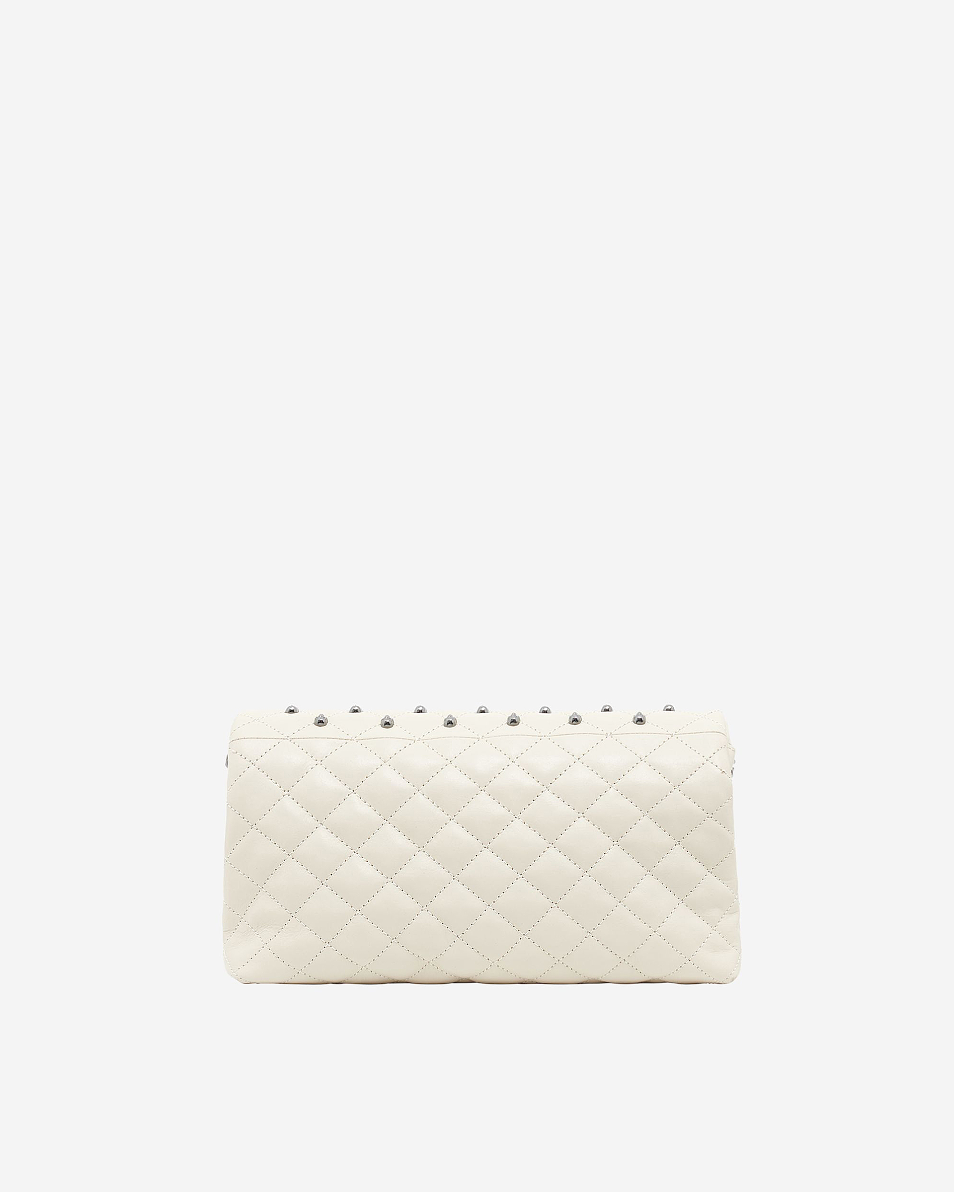 Heritage small clutch bag in ecru leather