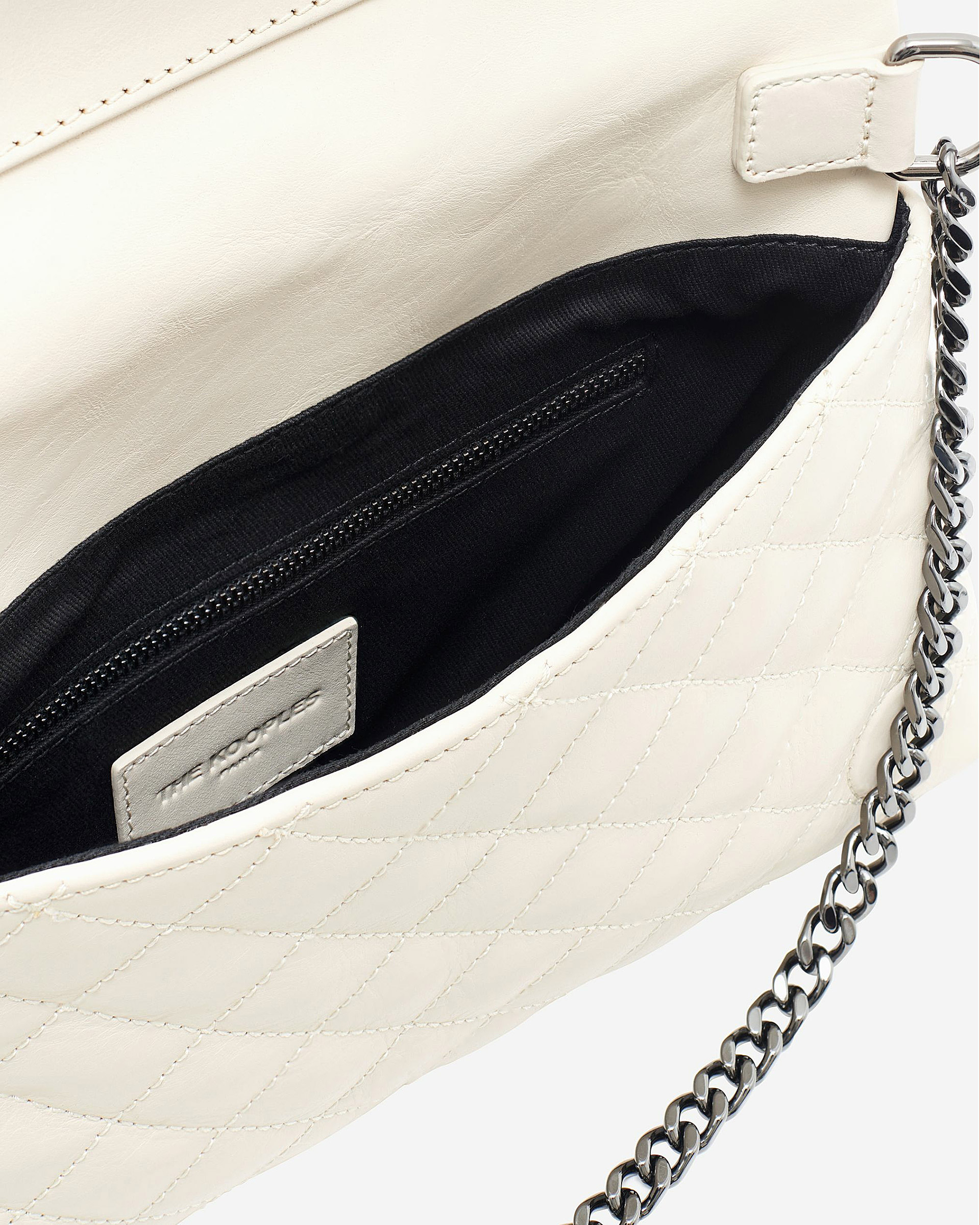 Heritage small clutch bag in ecru leather