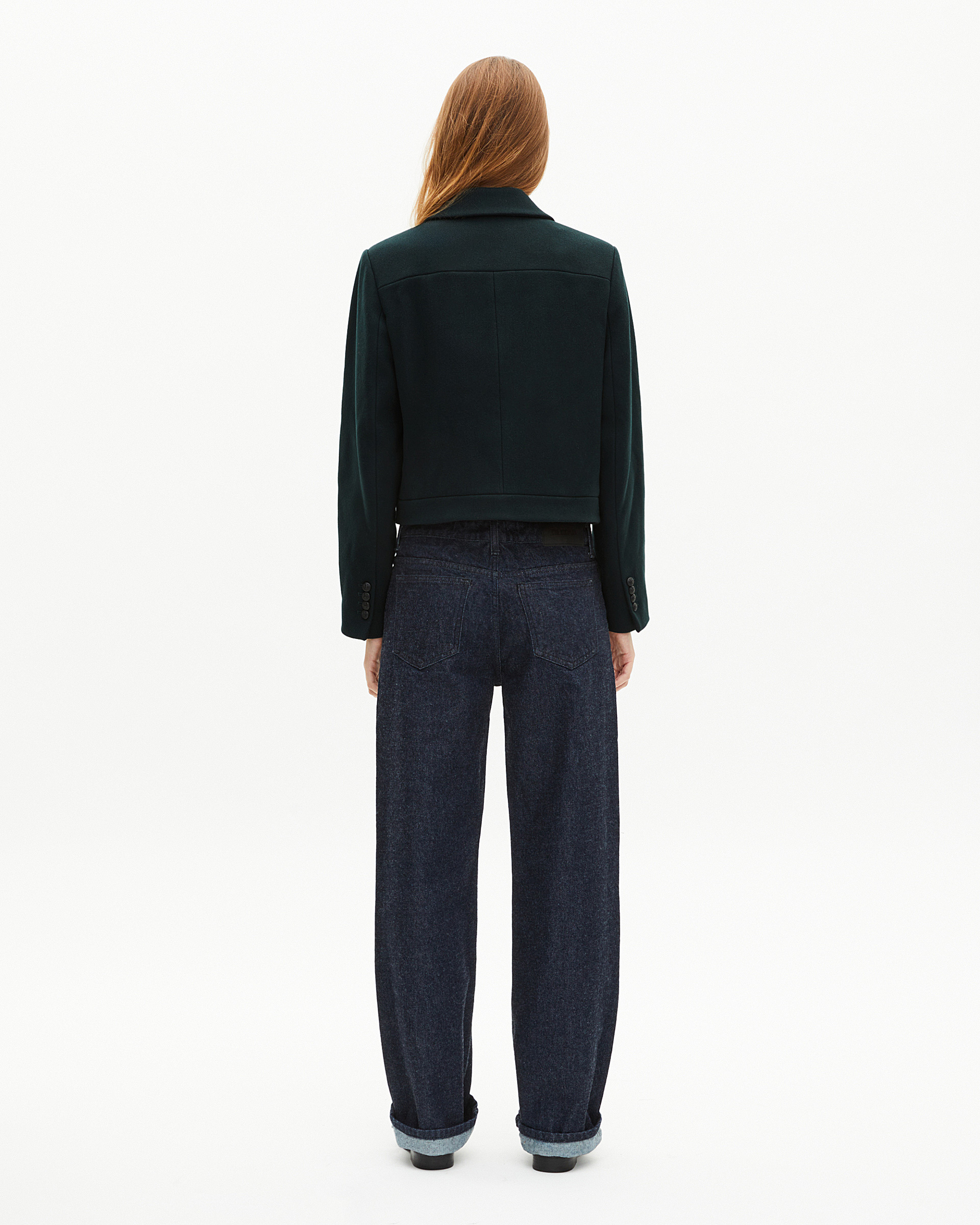 Dark green wool short jacket