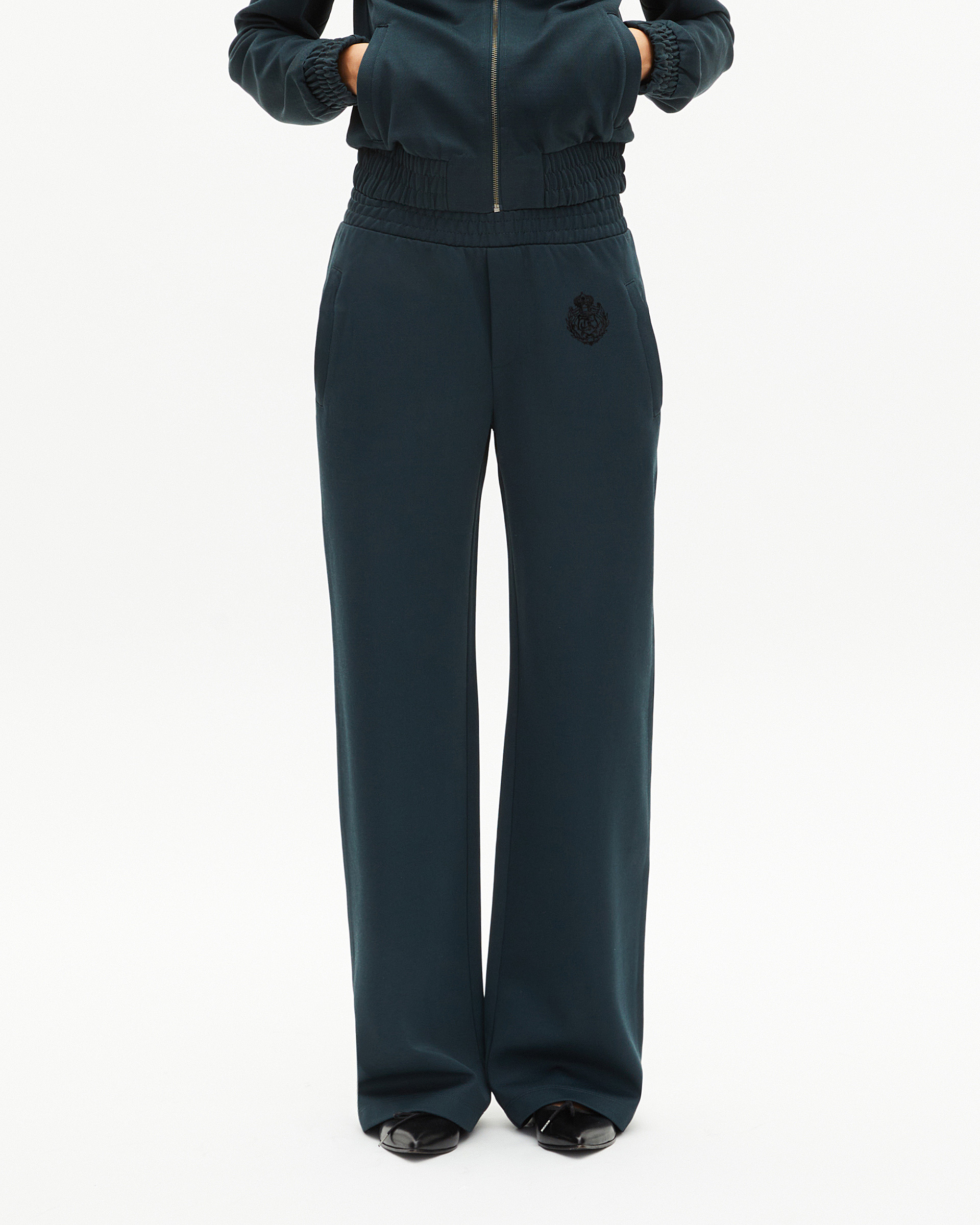 Dark green straight jogging bottoms