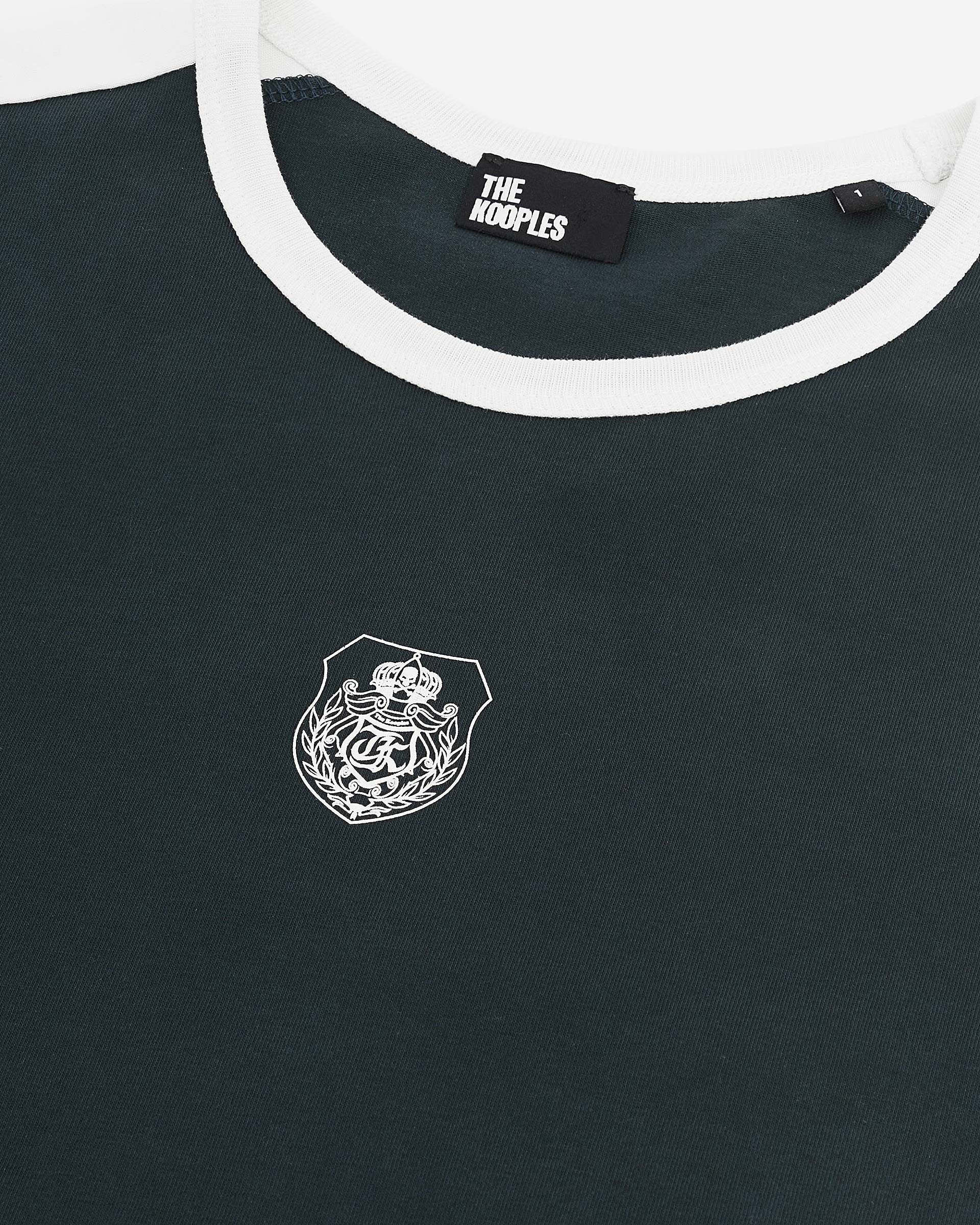 T-shirt with dark green coat of arms