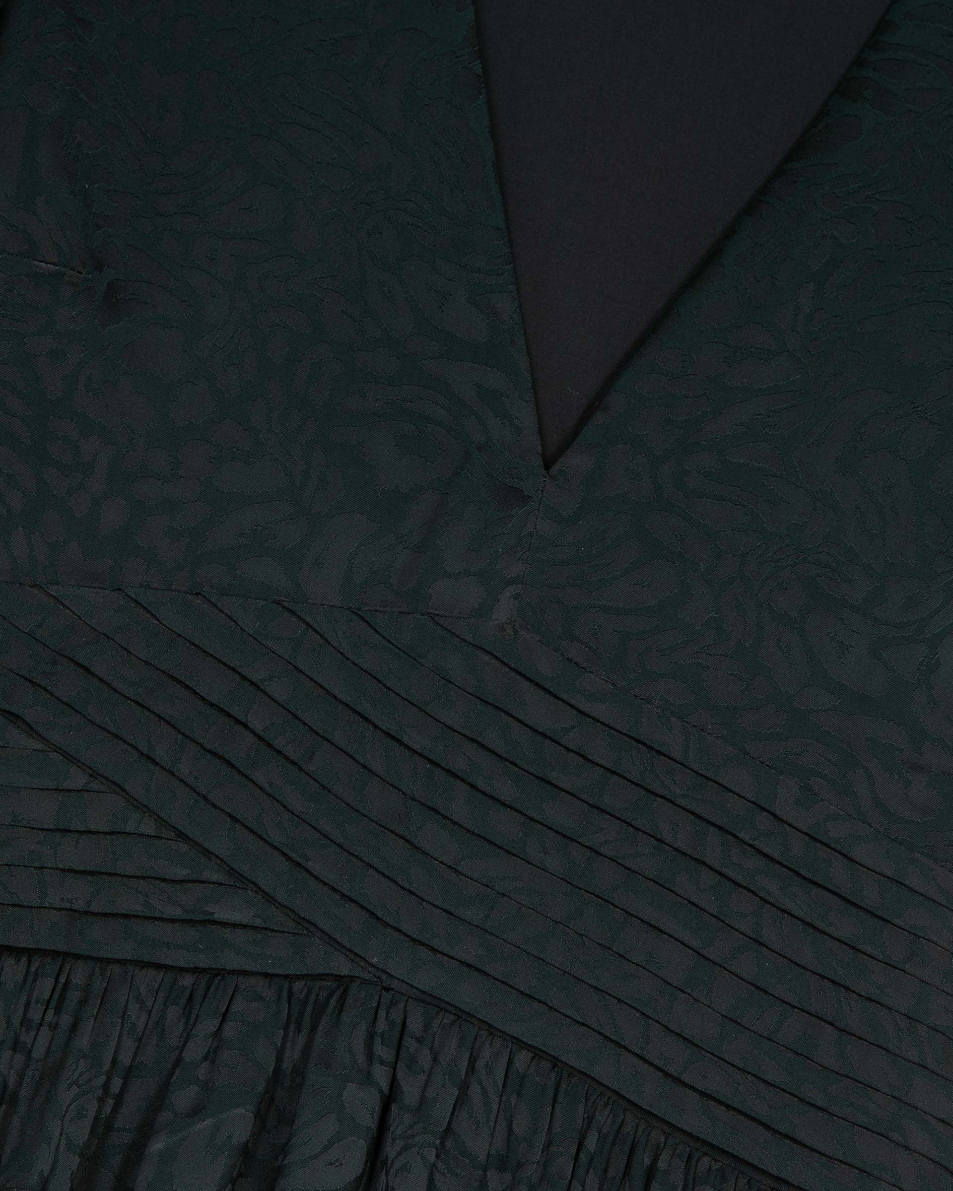 Dark green leopard jacquard maxi dress