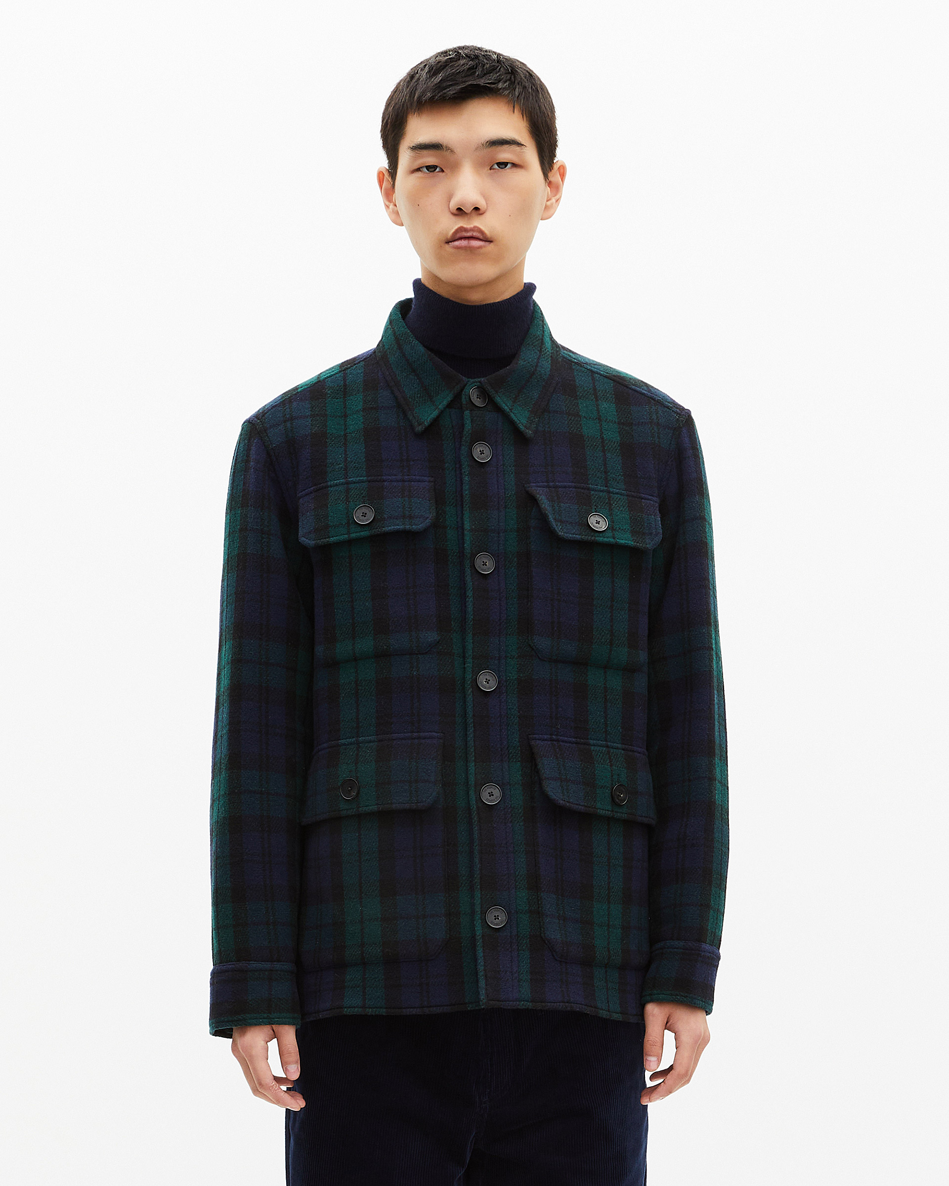 Dark green tartan overshirt