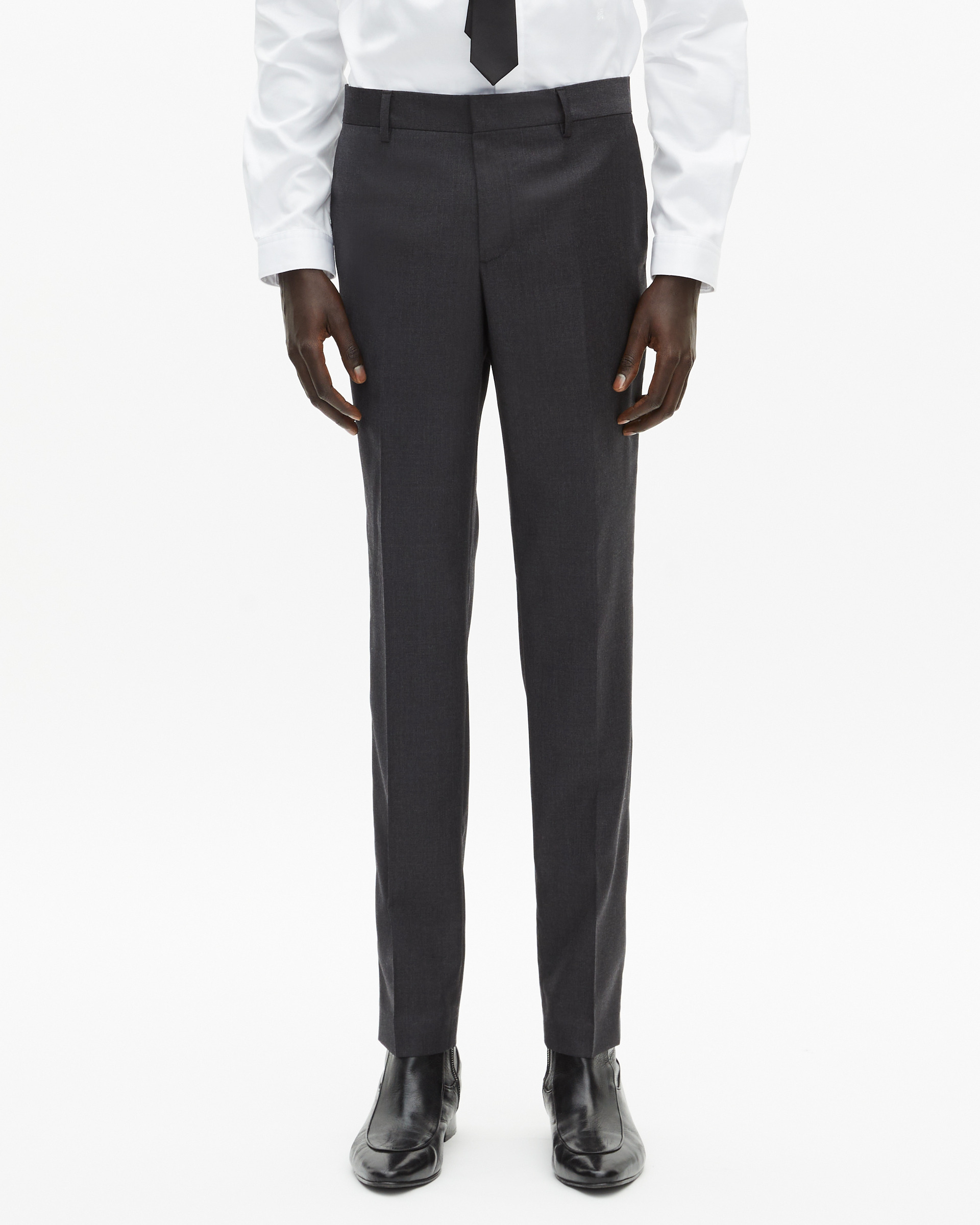 Fitted suit pants in grey wool