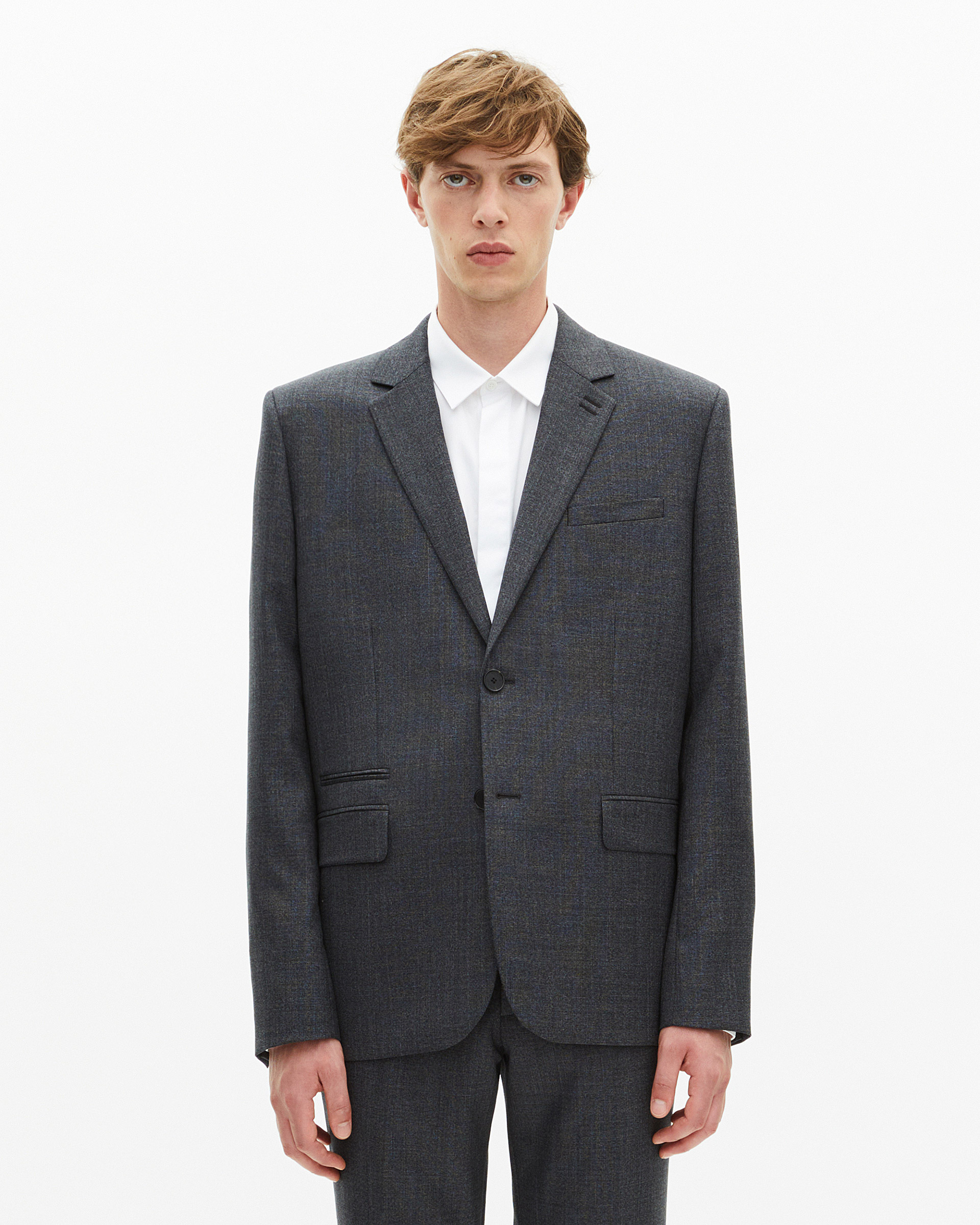 Grey wool suit jacket