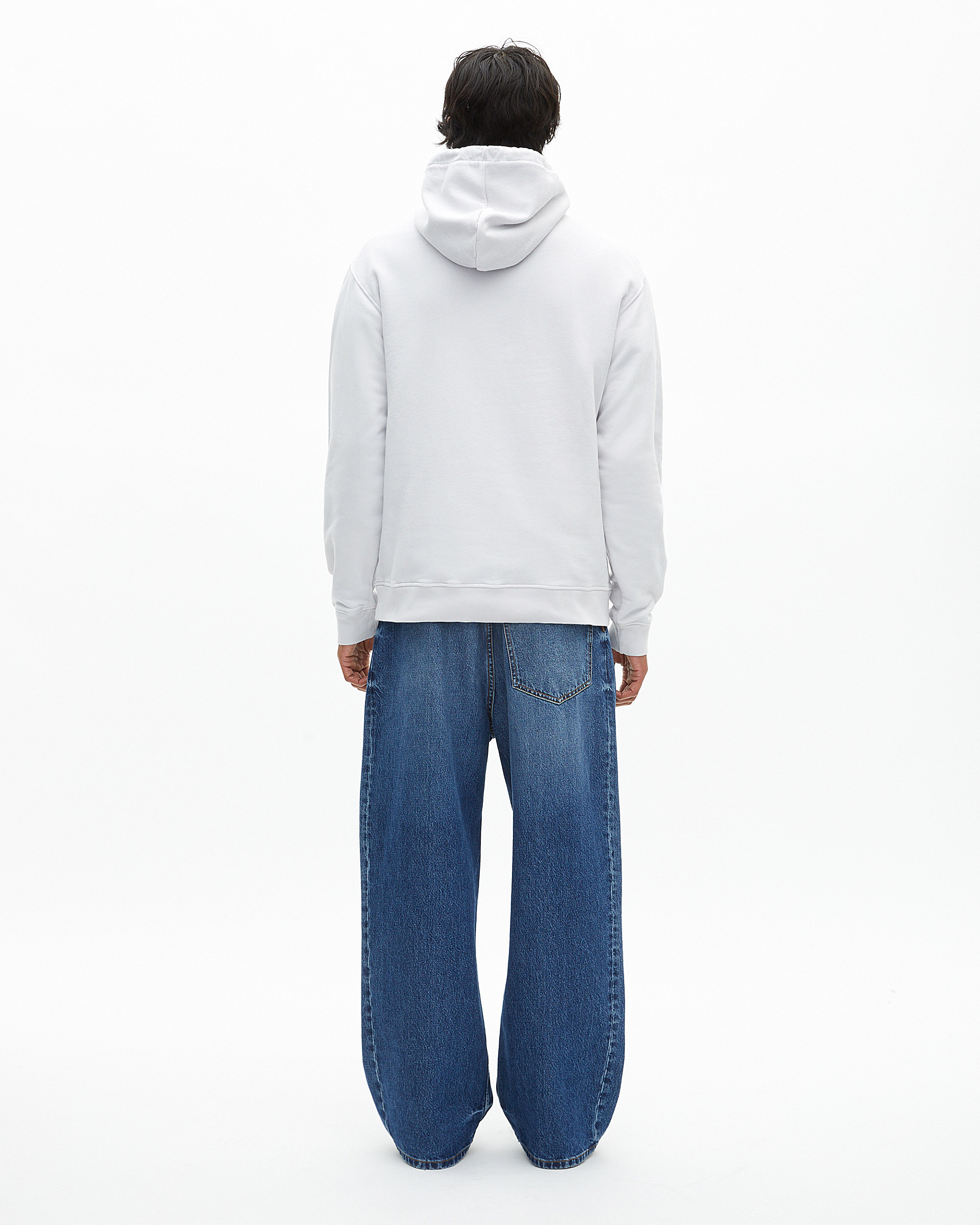Hooded sweatshirt with grey screen print