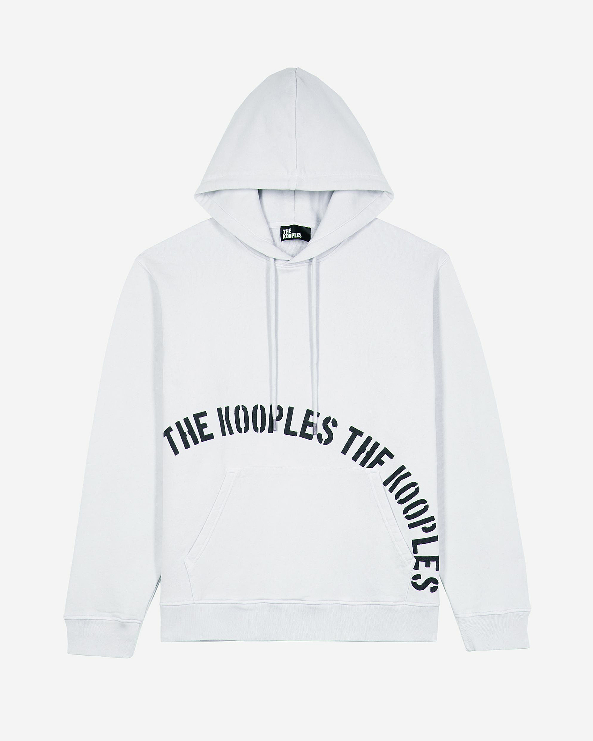 Hooded sweatshirt with grey screen print