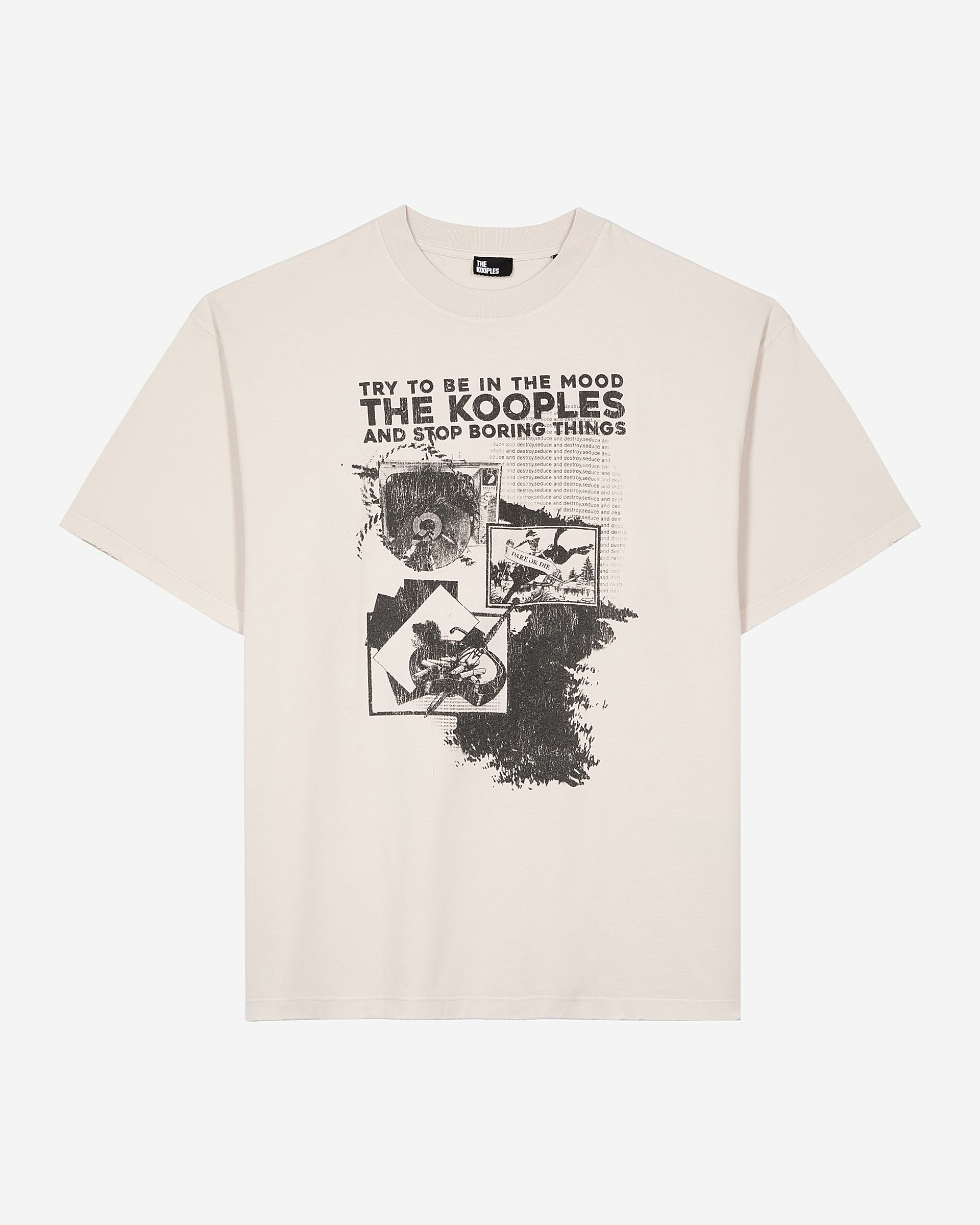 T-shirt with grey screen print