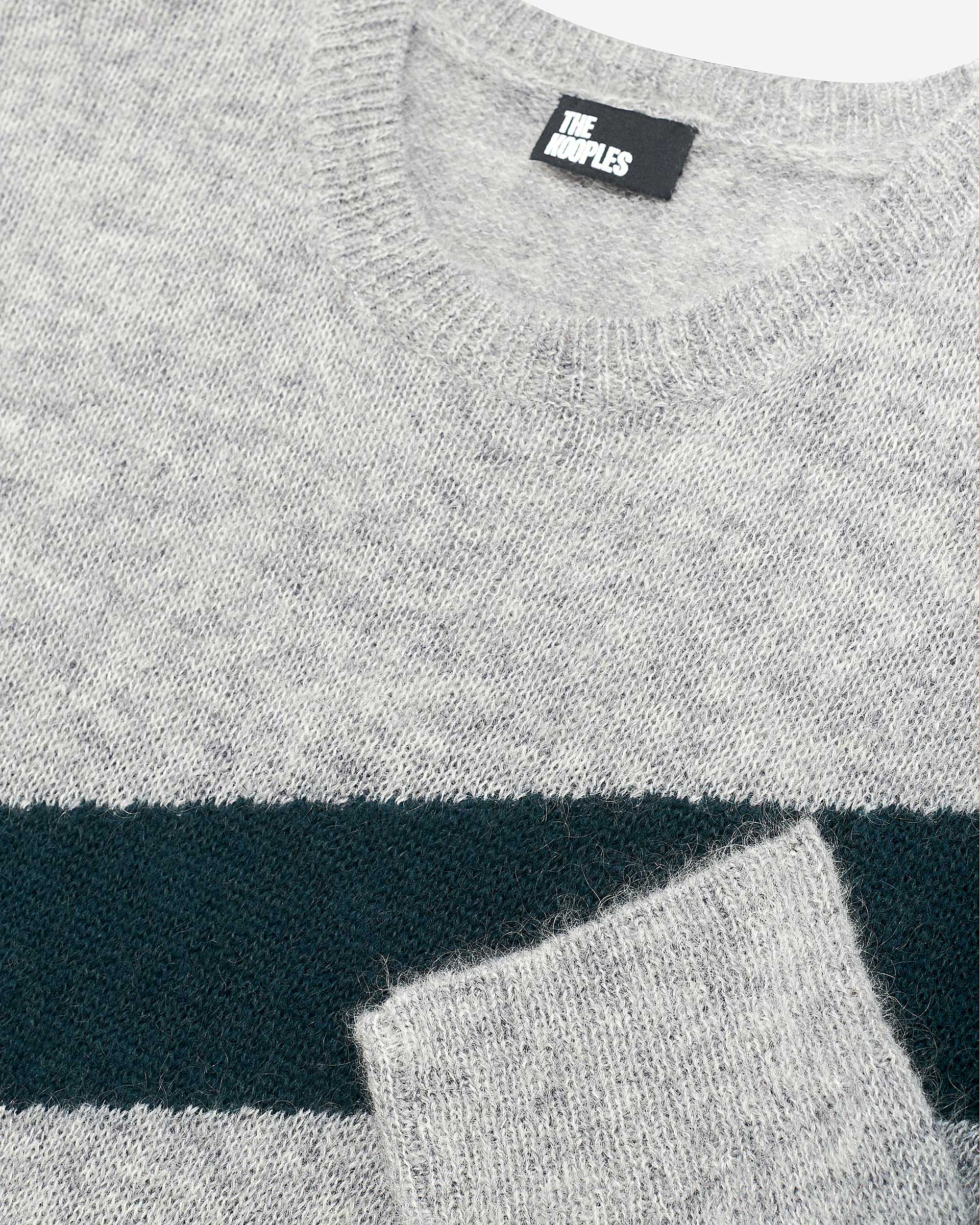 Sweater with contrasting gray stripes