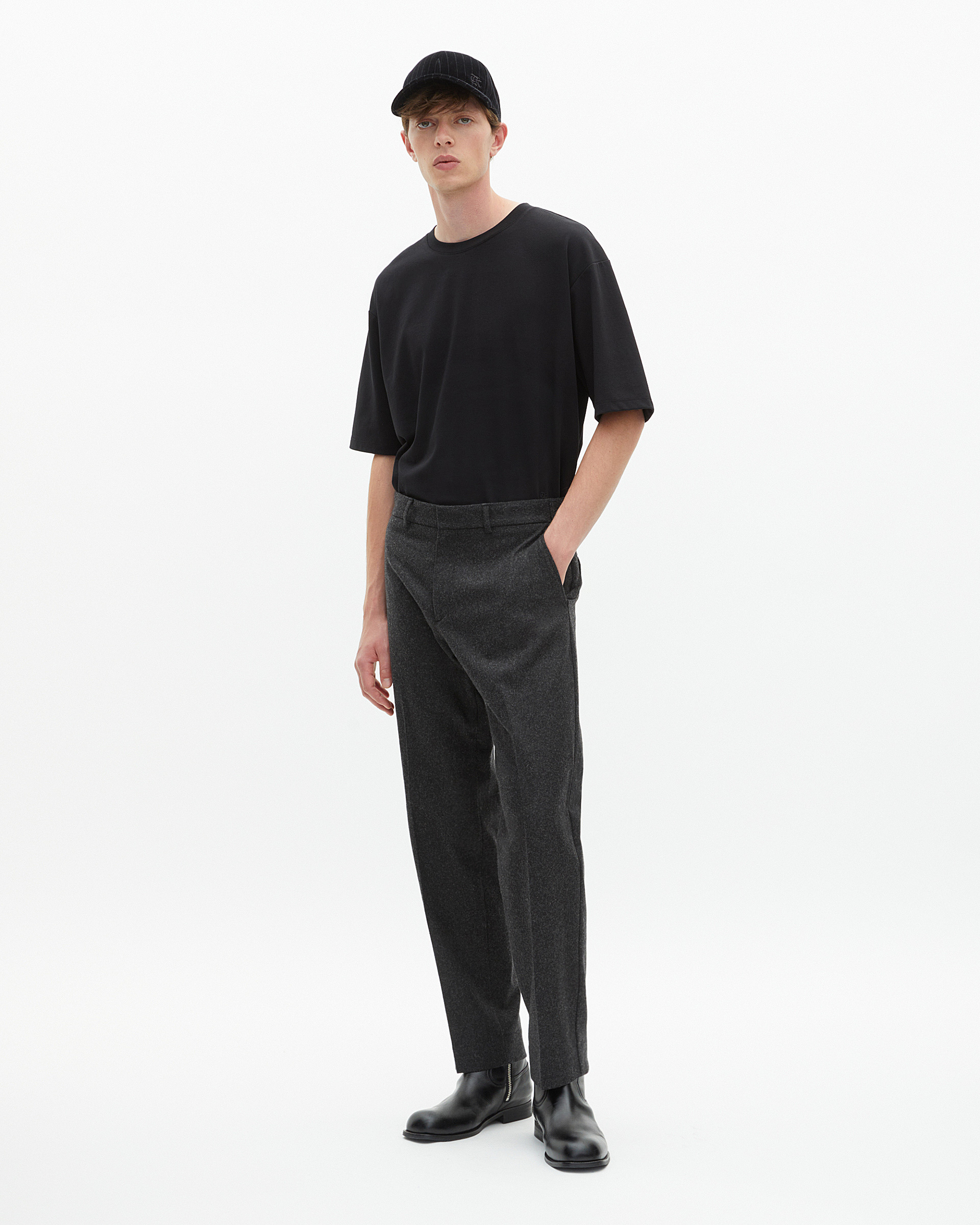 Dark gray tailored pants