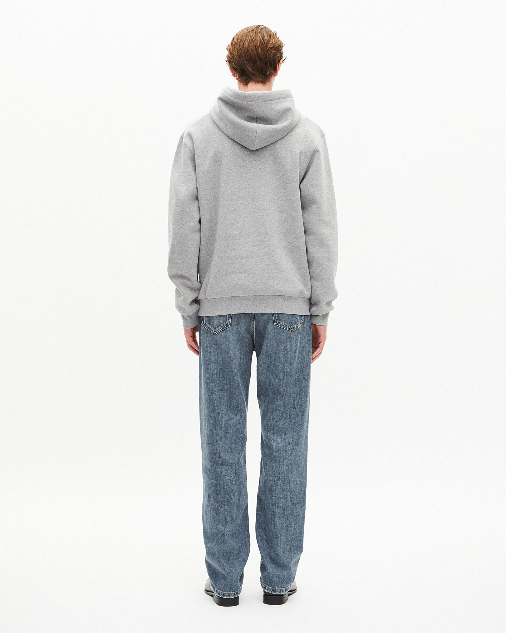 Hooded sweatshirt with grey patch