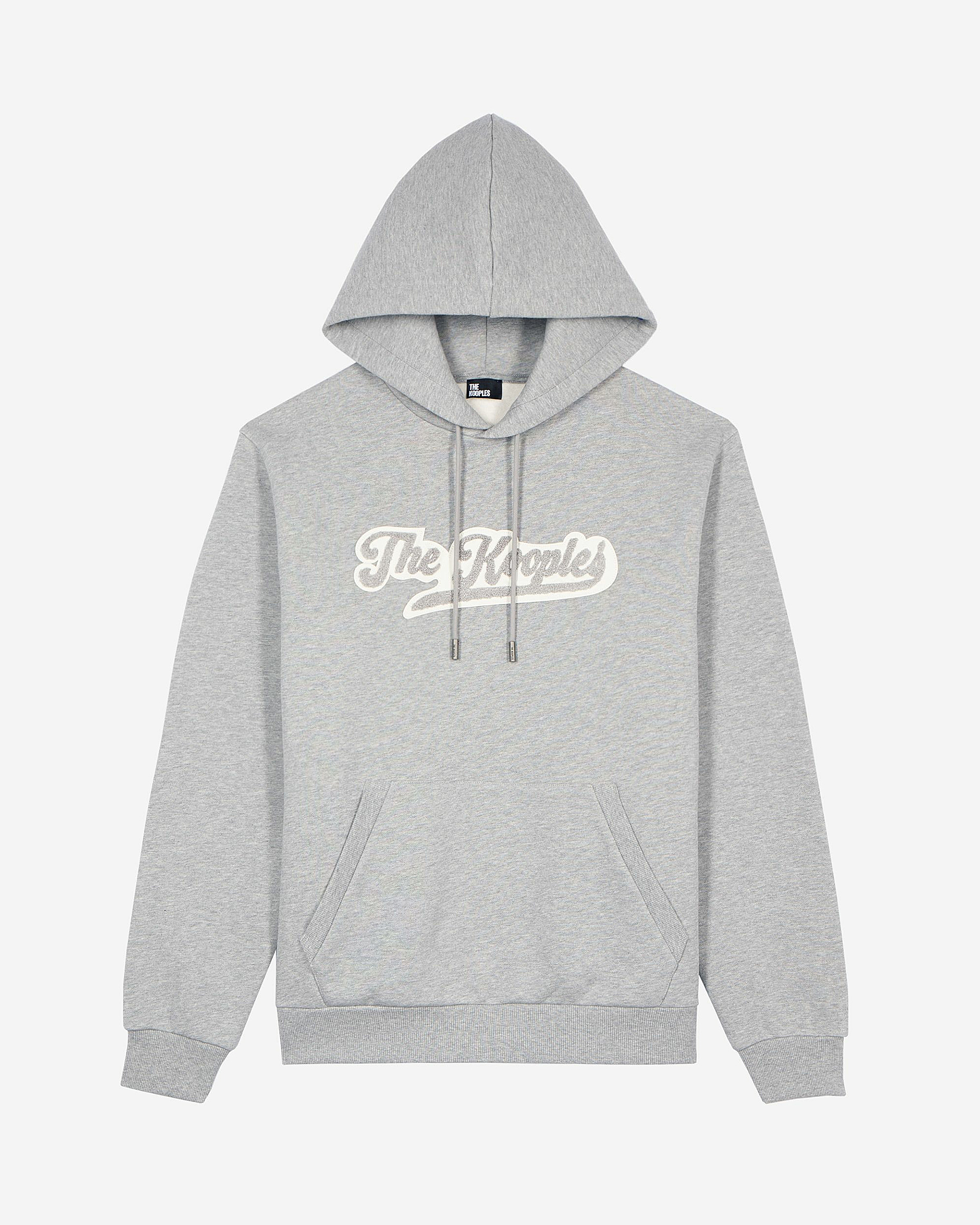 Hooded sweatshirt with grey patch