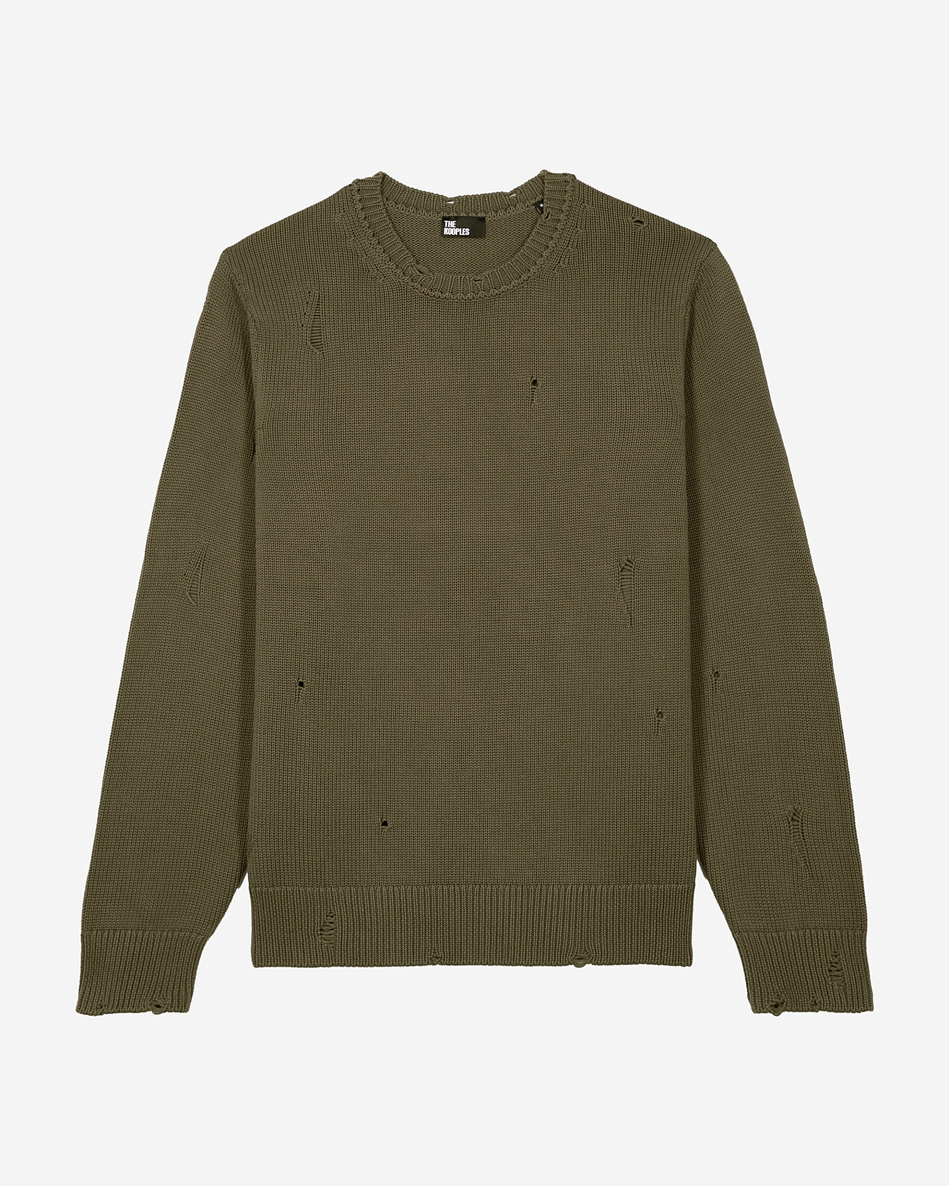 Khaki openwork sweater