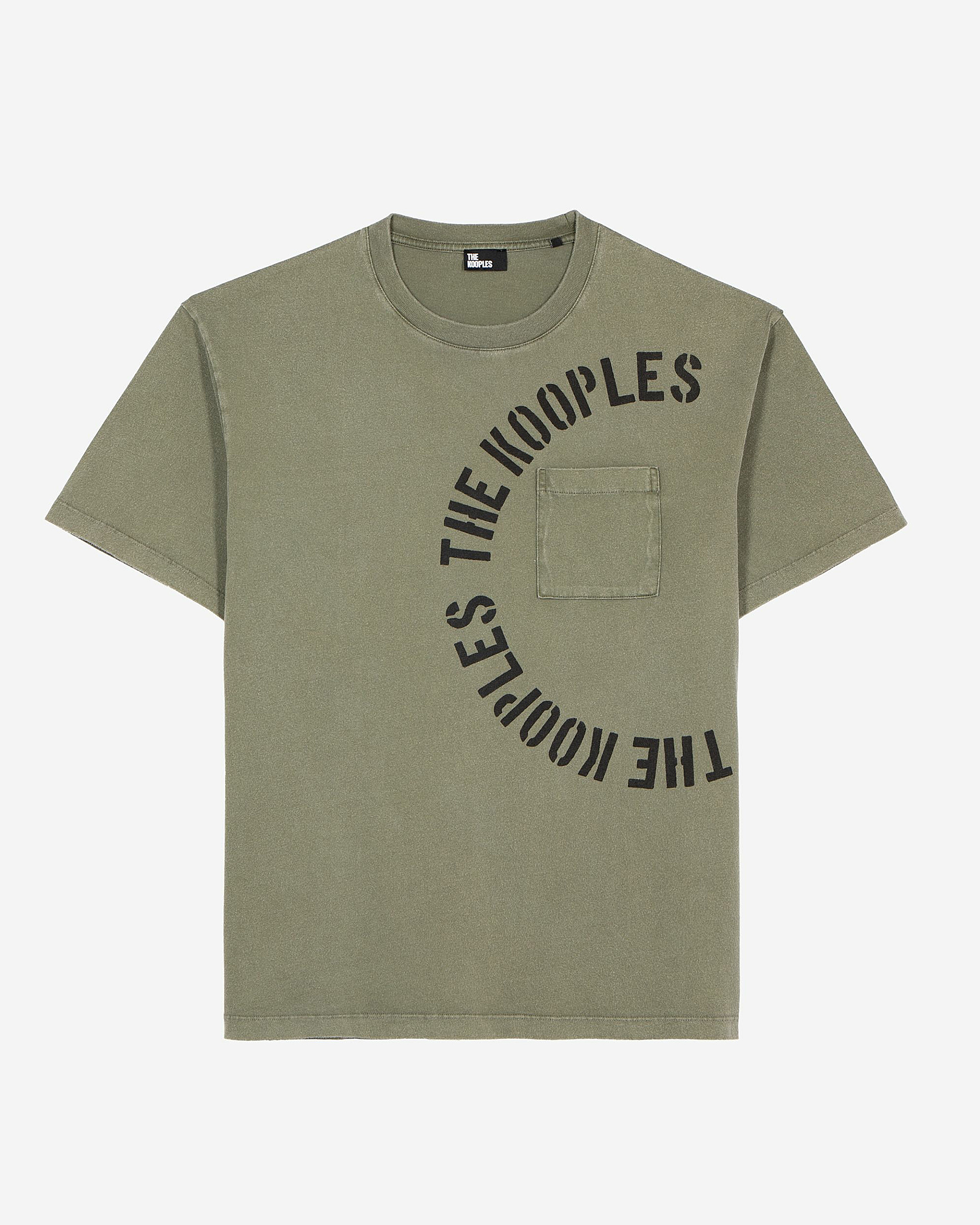T-shirt with khaki screen print