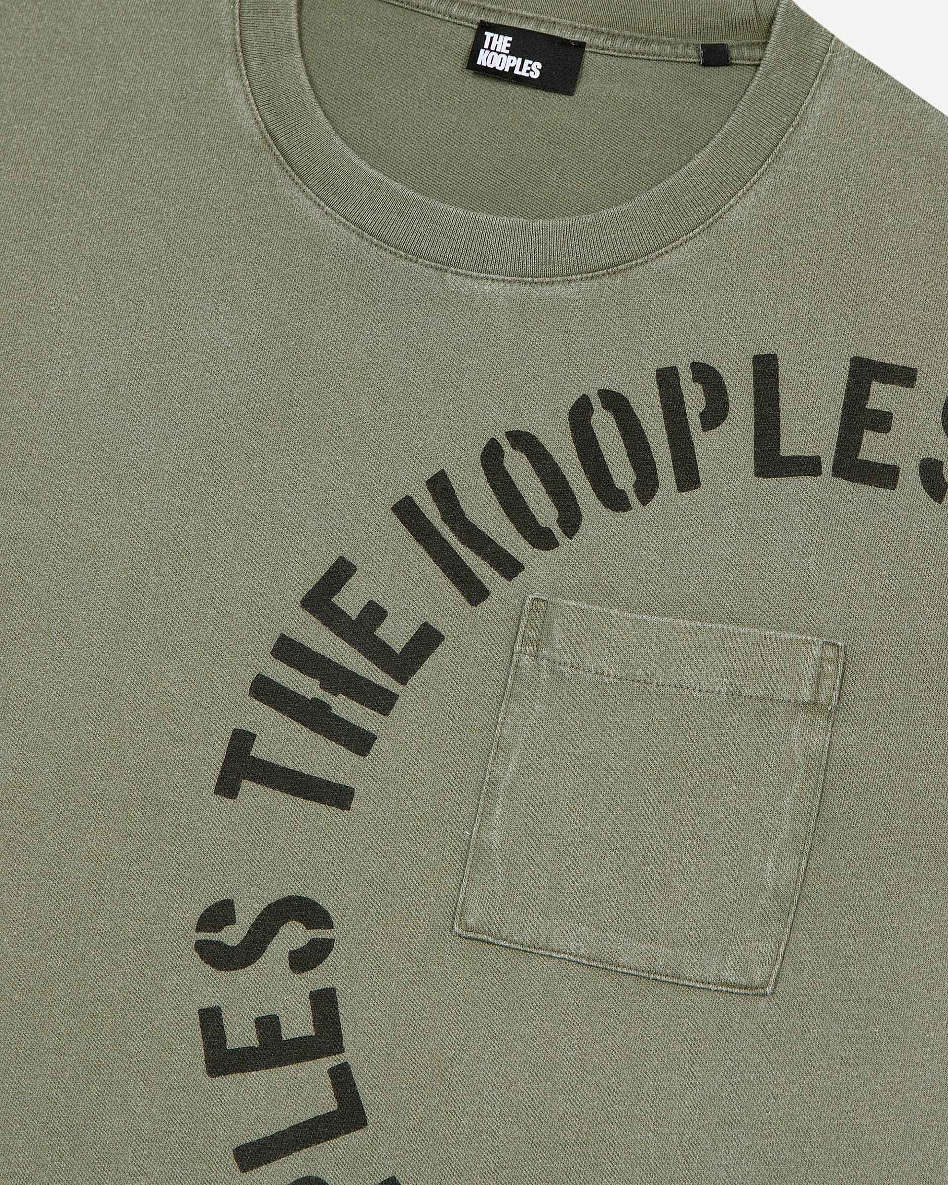 T-shirt with khaki screen print