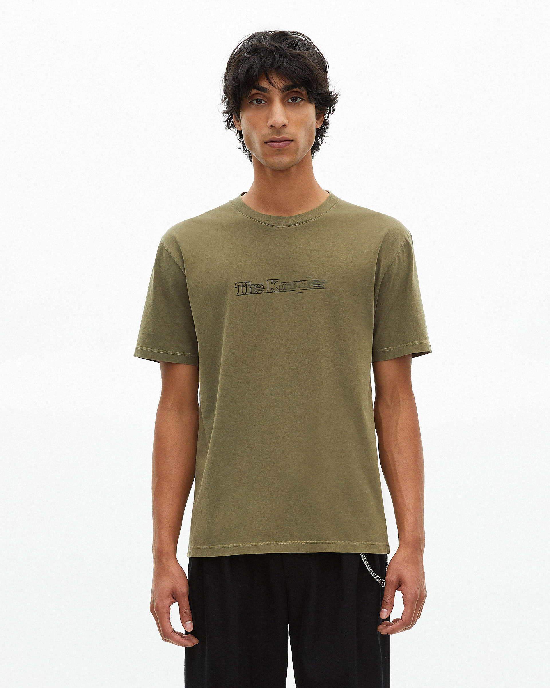 T-shirt with vintage khaki effect logo