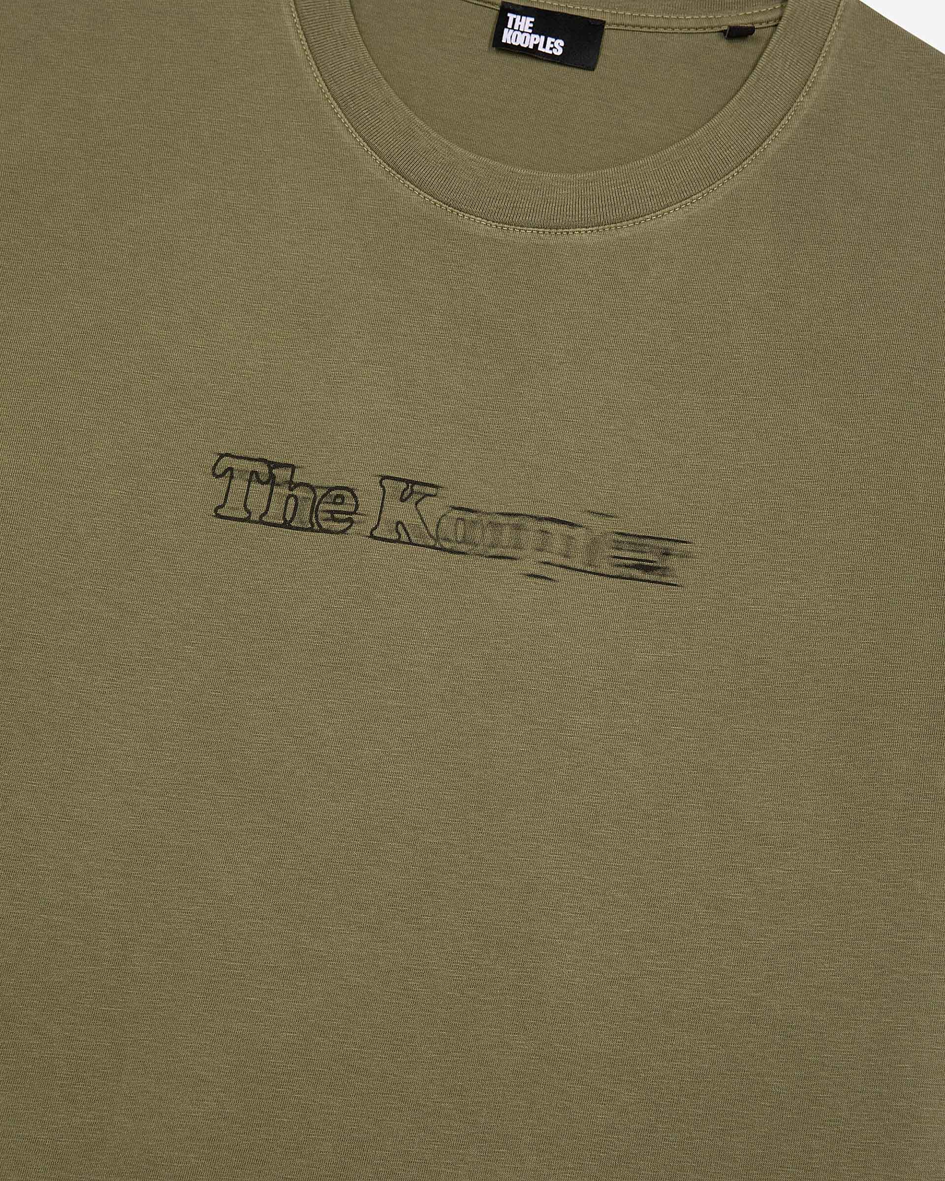 T-shirt with vintage khaki effect logo