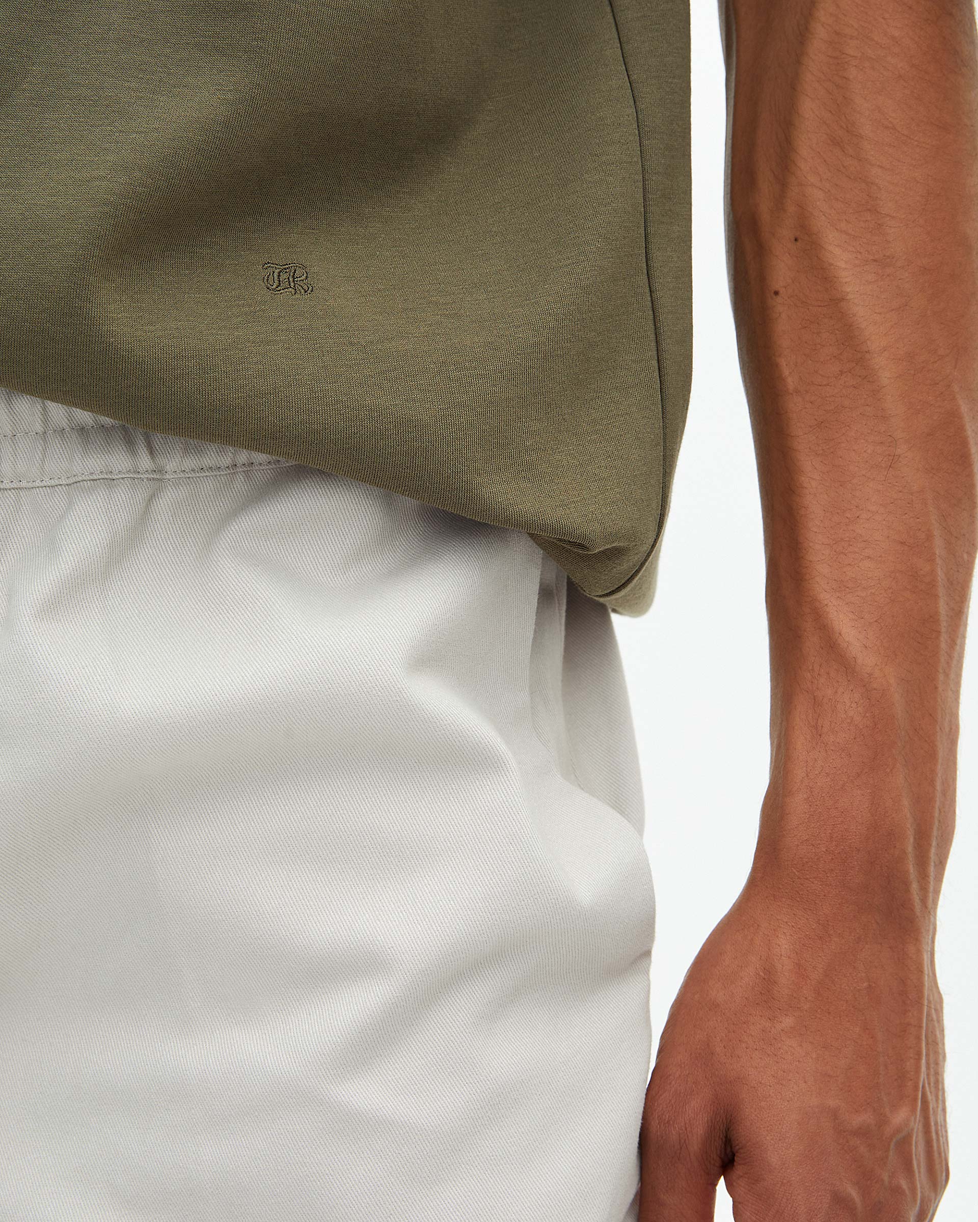 Mixed large plain khaki T-shirt