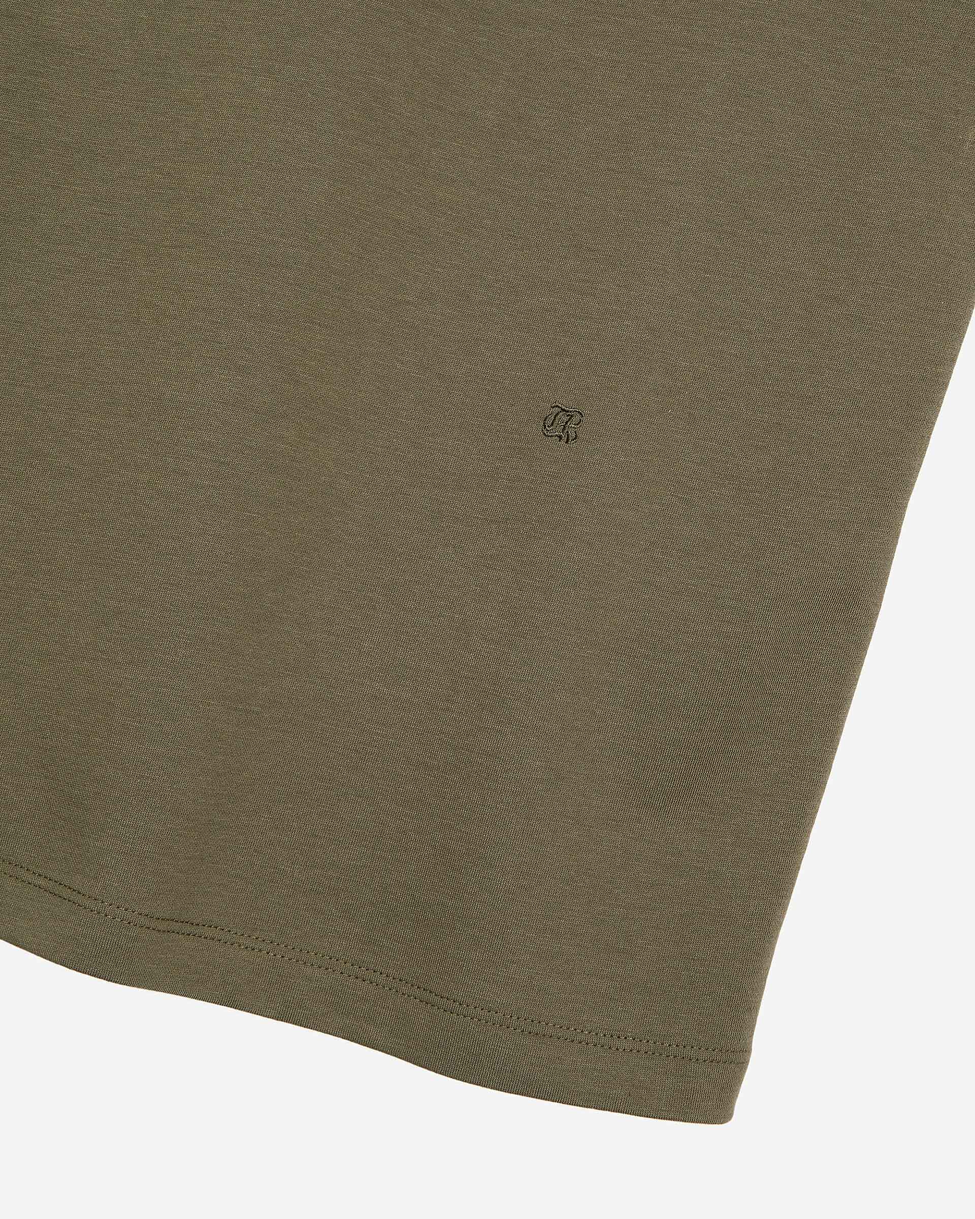 Mixed large plain khaki T-shirt