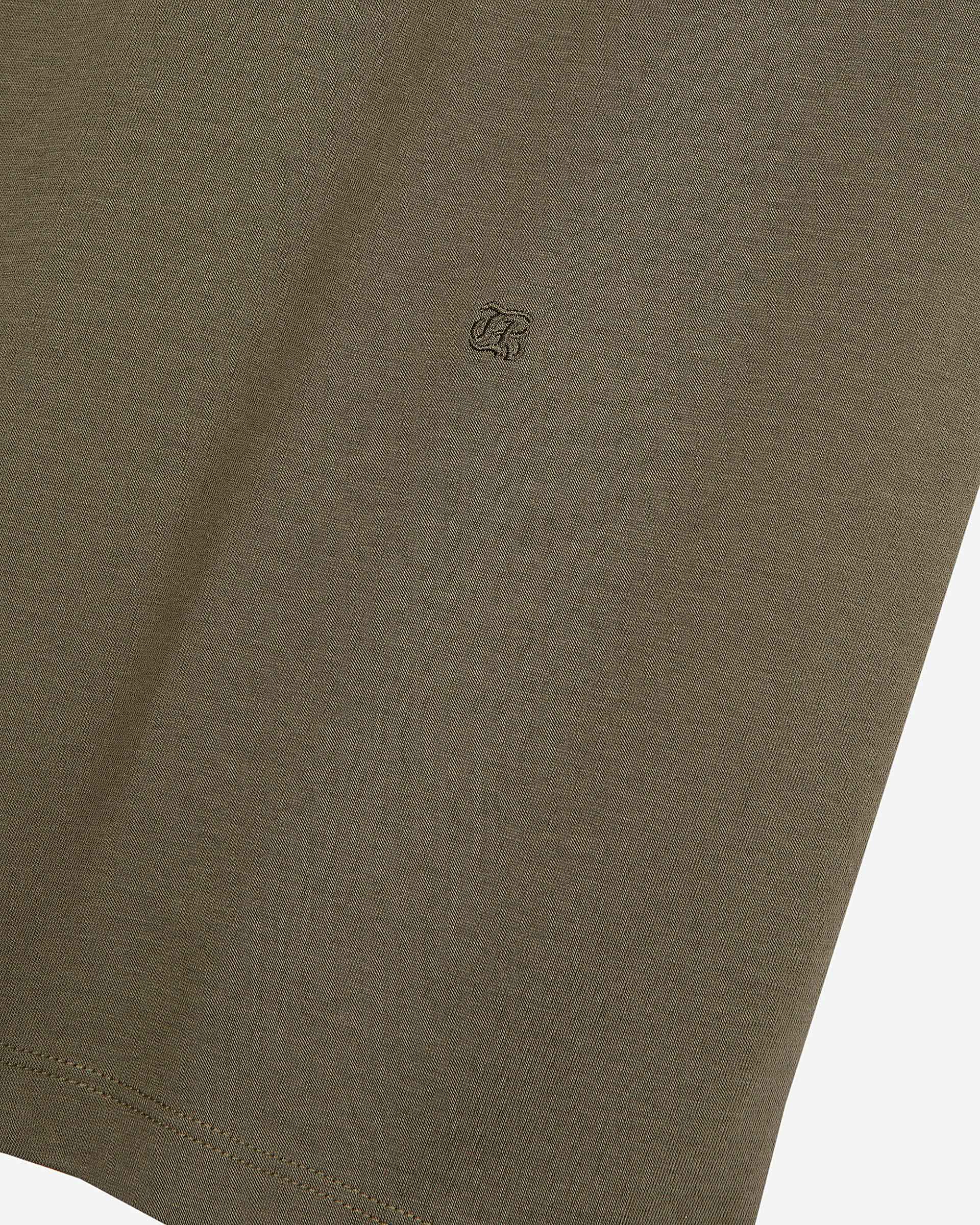 Mixed T-shirt, straight, plain khaki