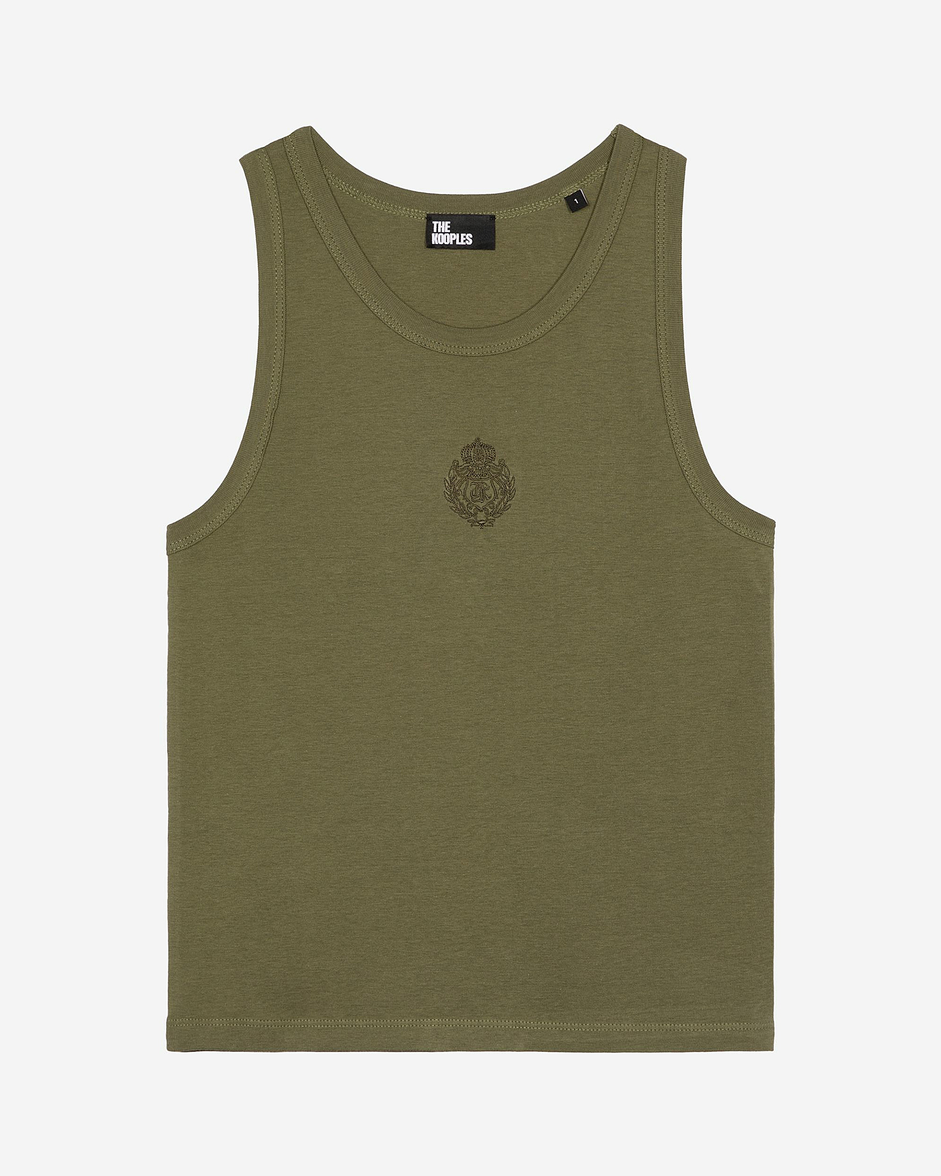 Tank top with khaki crest