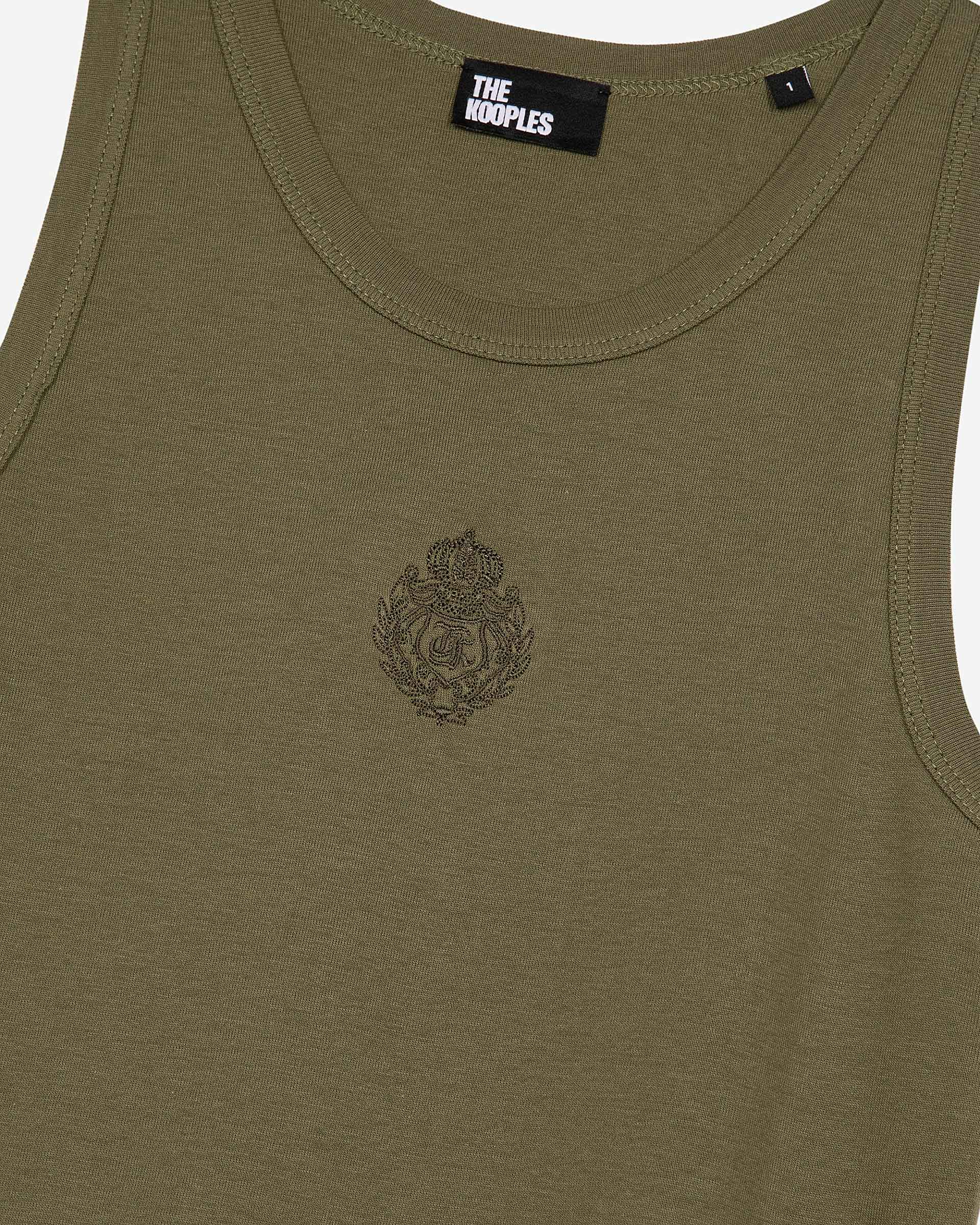 Tank top with khaki crest