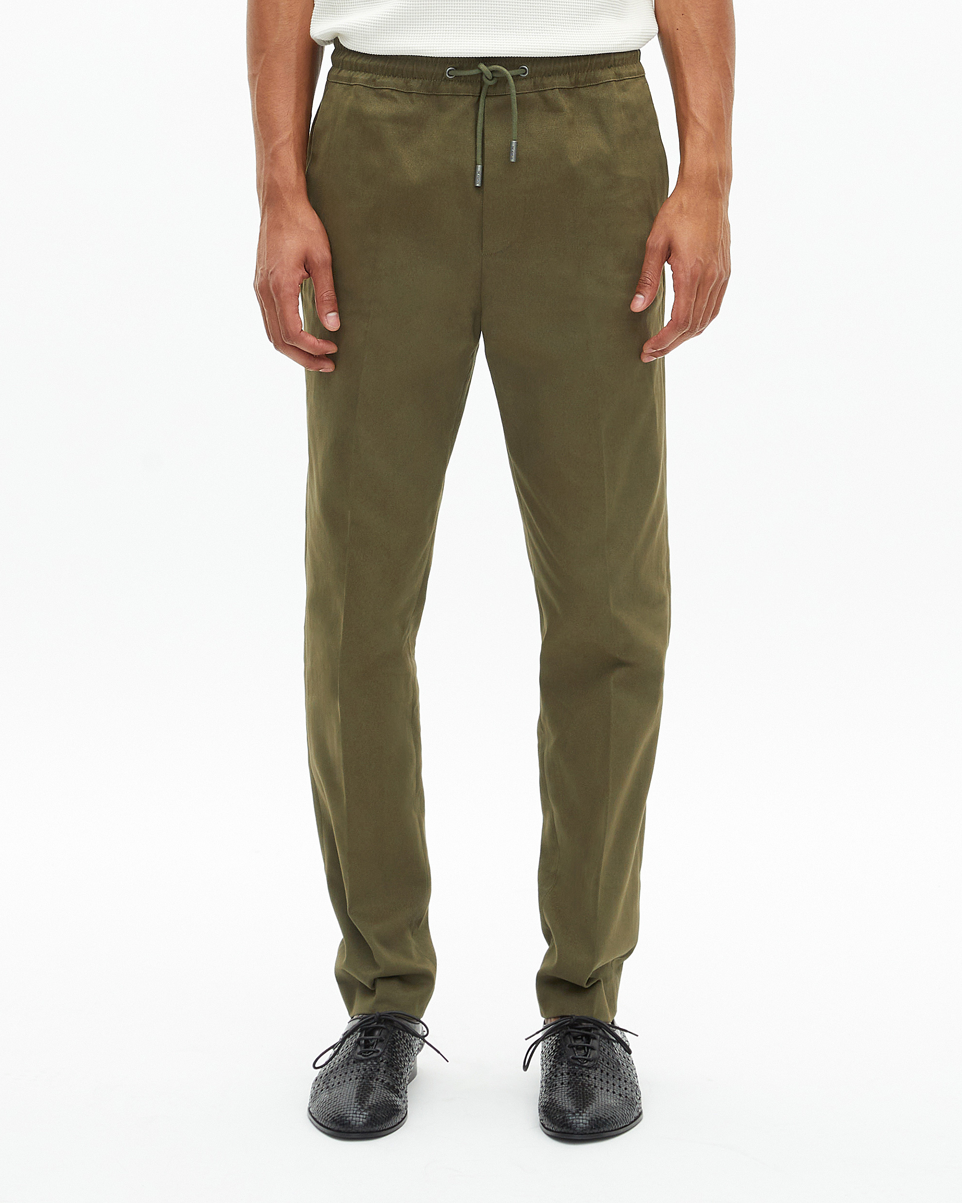 Straight khaki cotton pants
