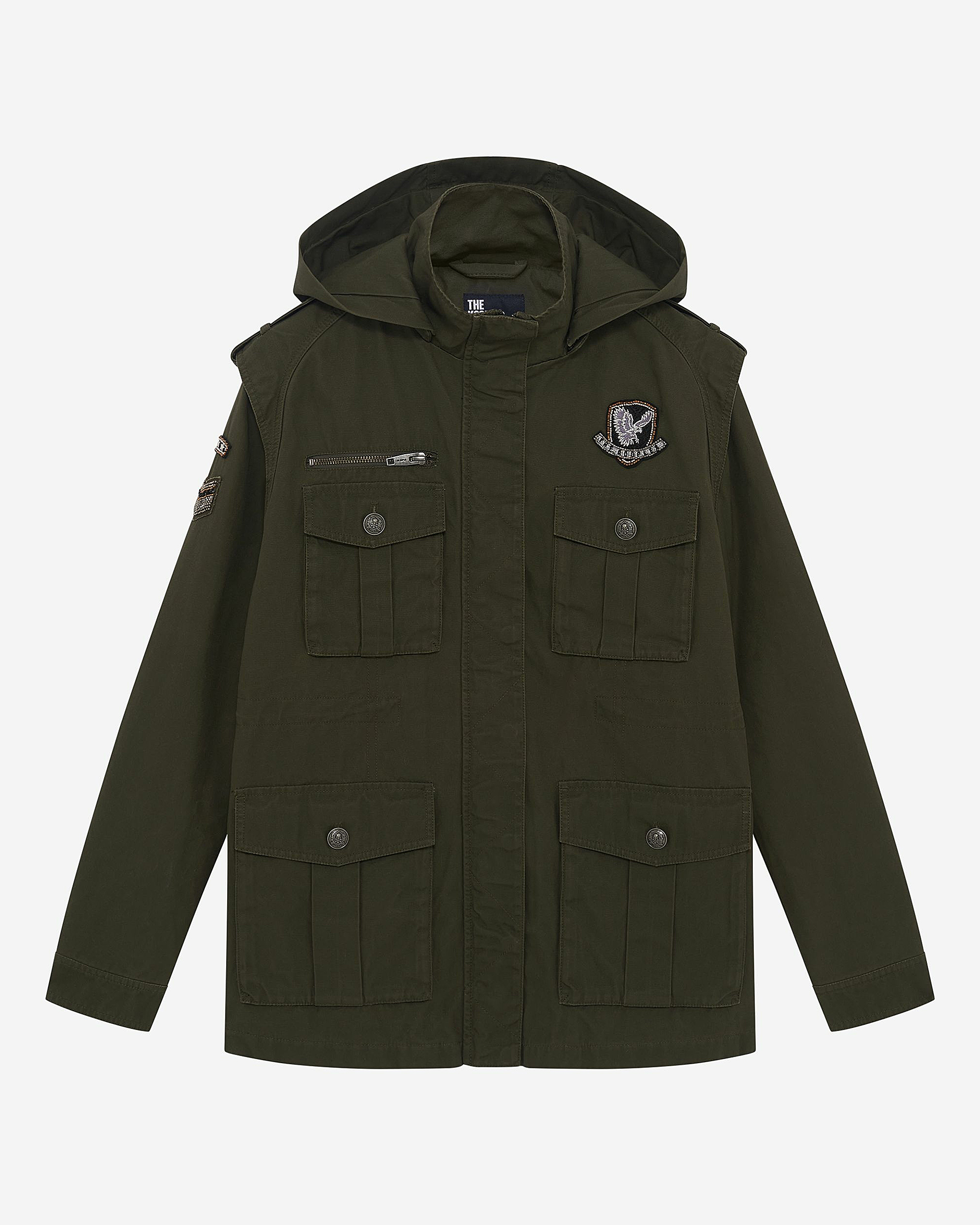 Khaki hooded parka