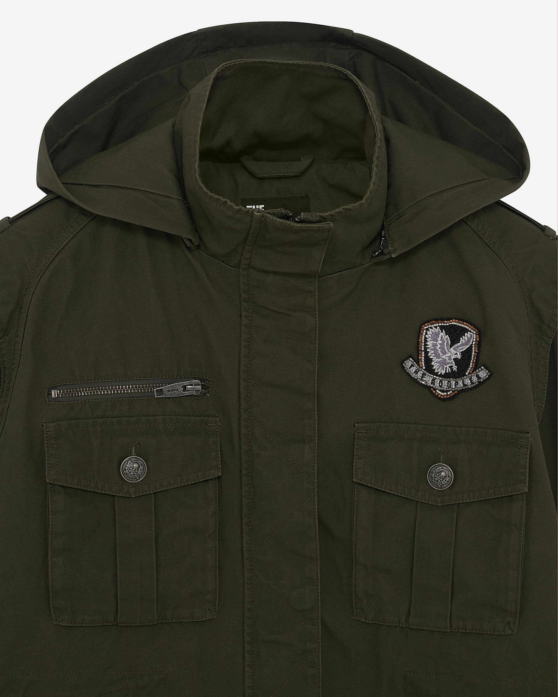 Khaki hooded parka