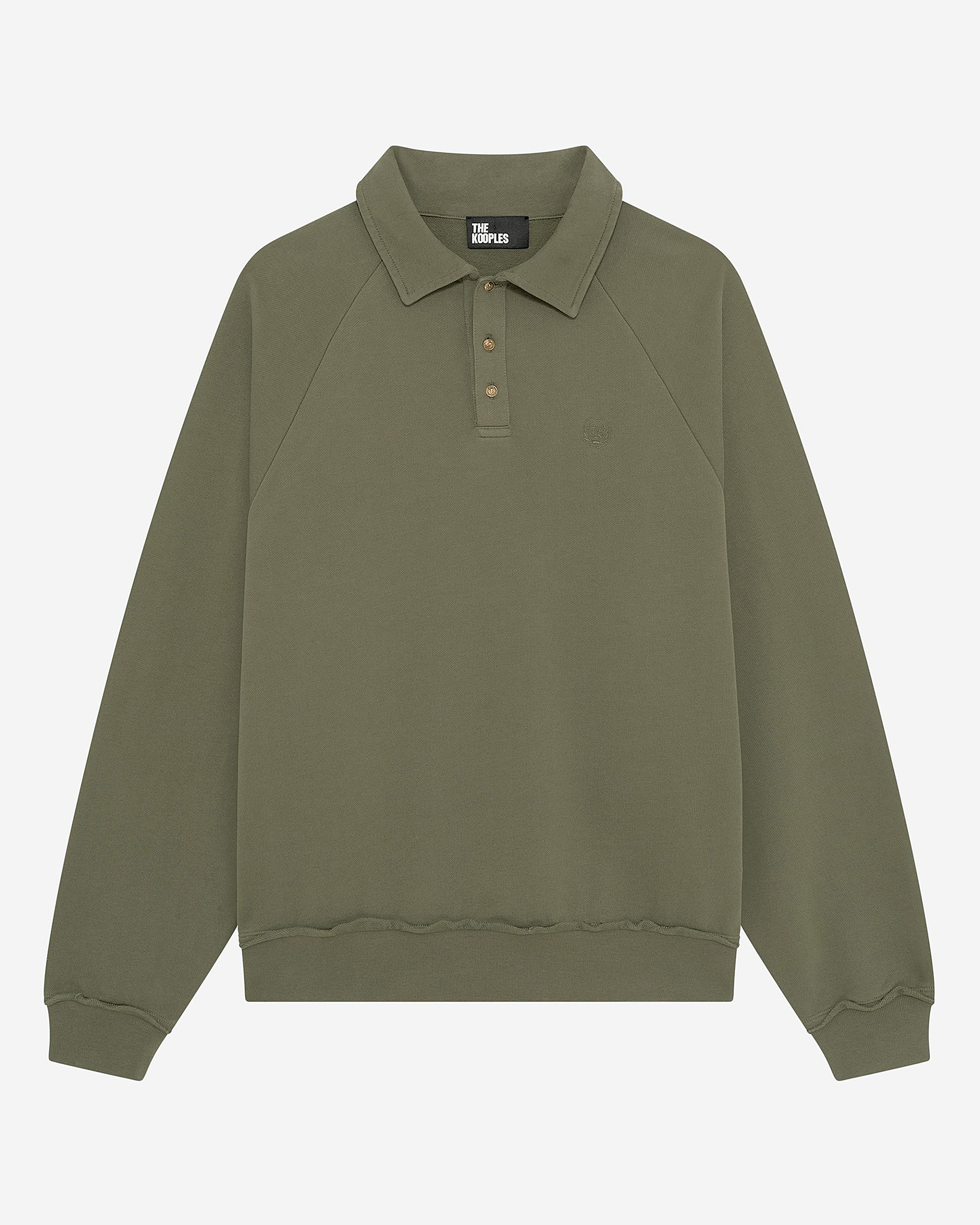 Khaki polo-neck sweatshirt