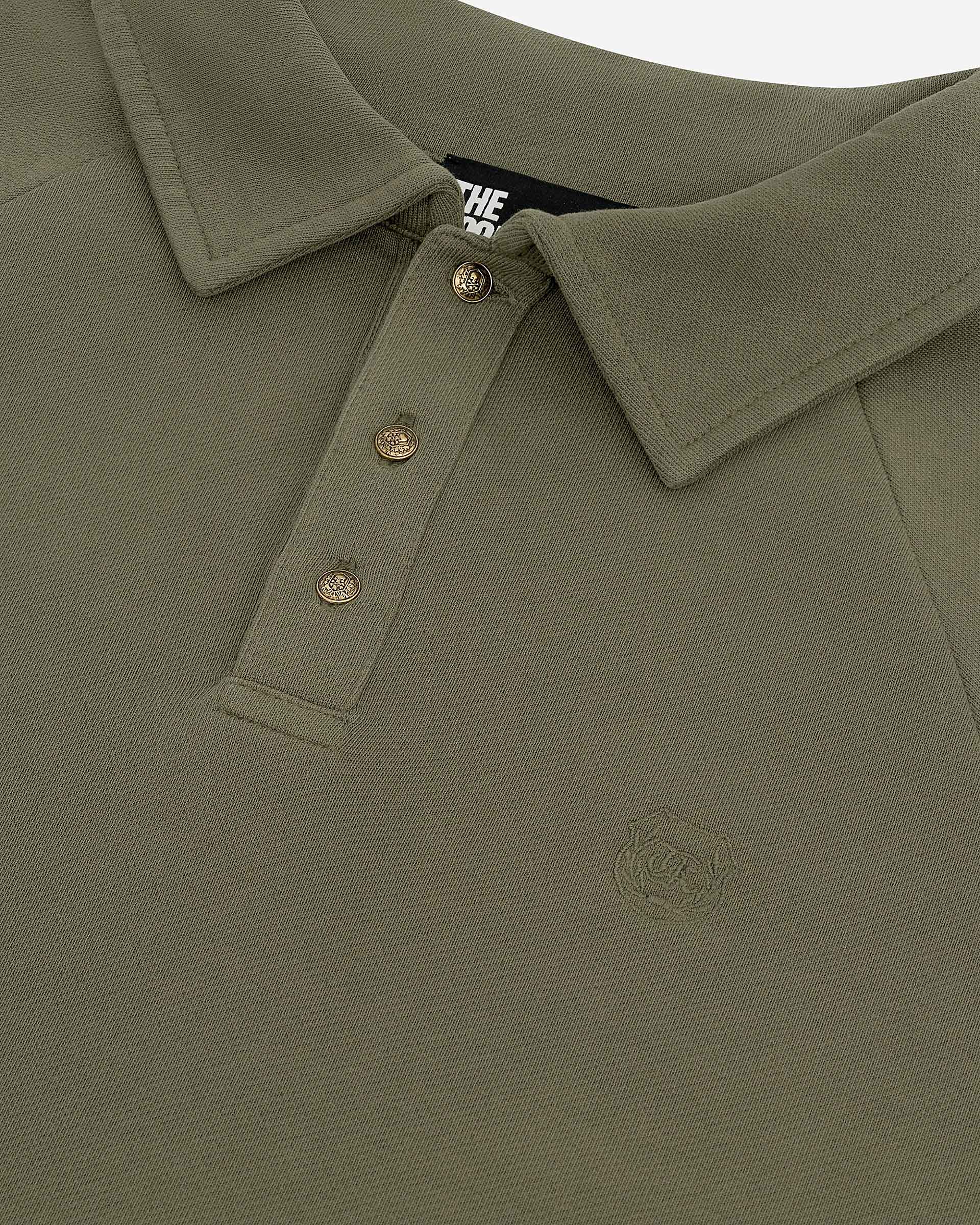 Khaki polo-neck sweatshirt