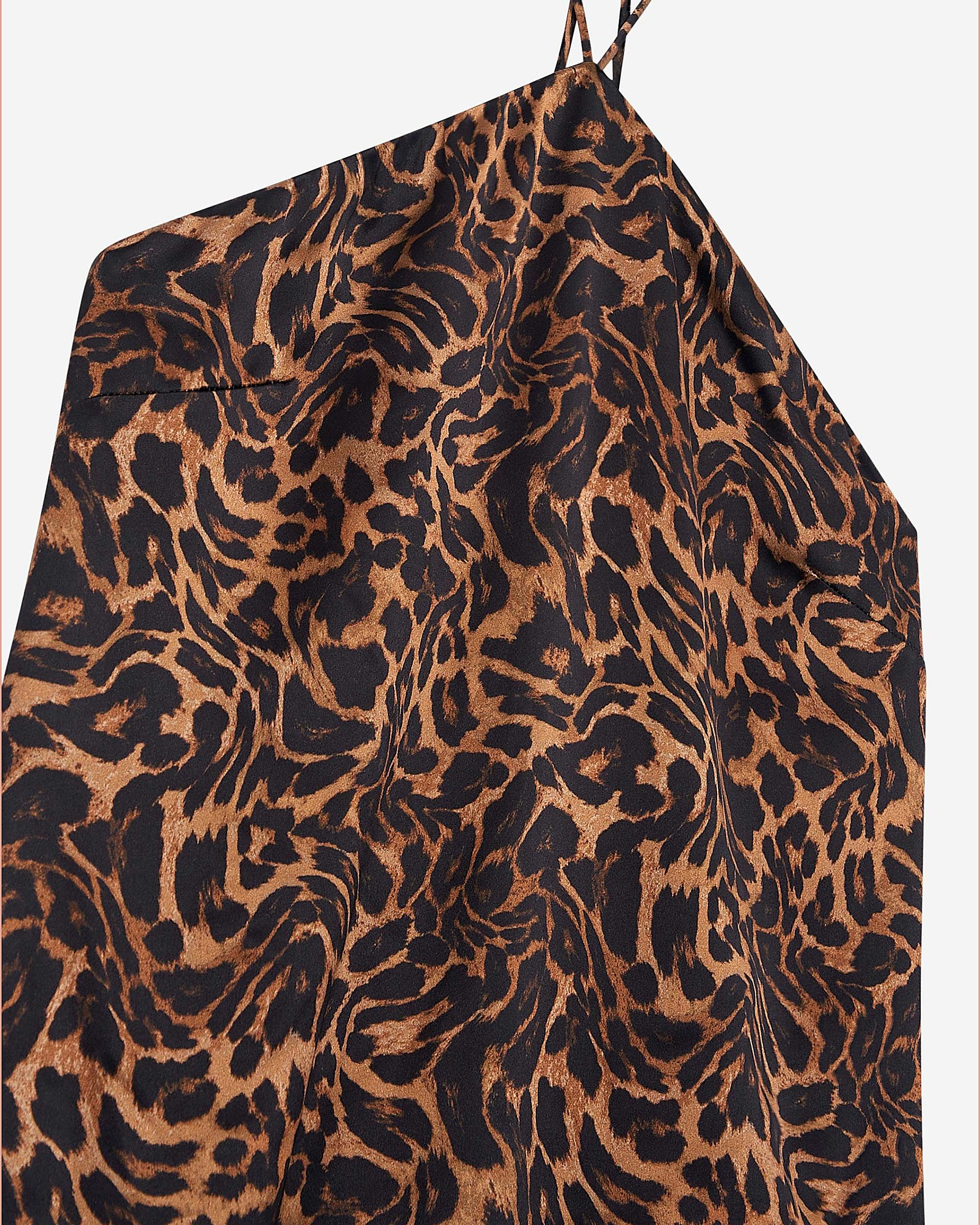 Leopard print sleeveless maxi dress