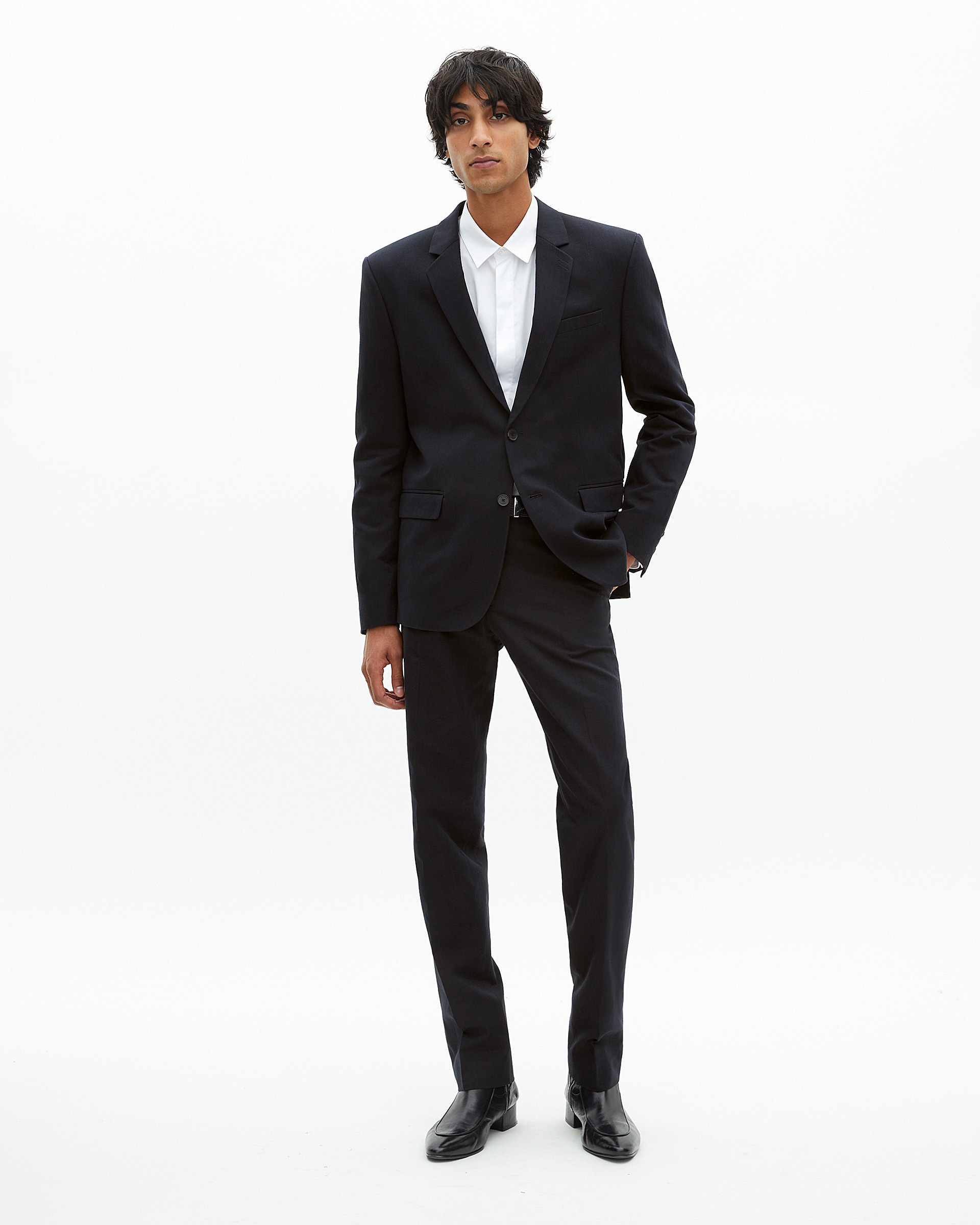 Navy blue suit jacket