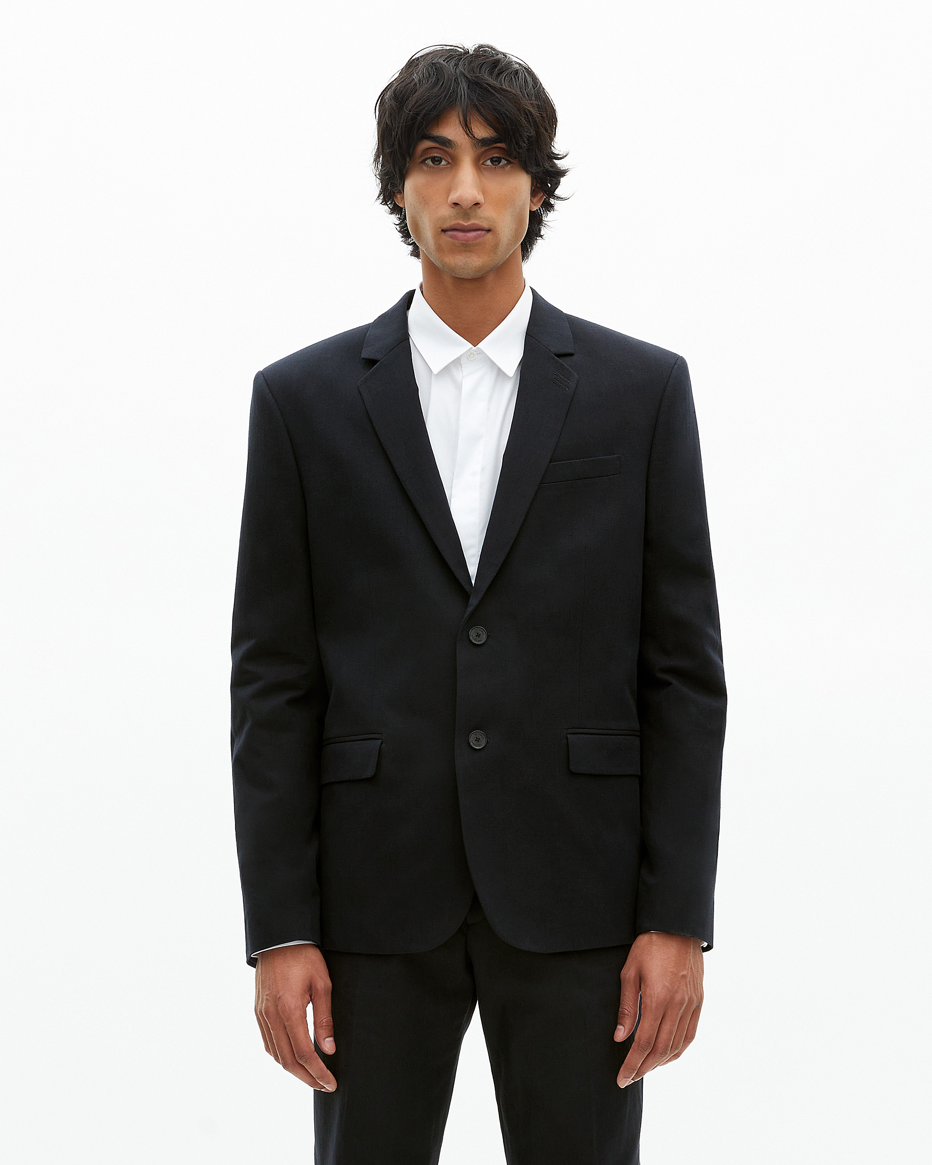 Navy blue suit jacket