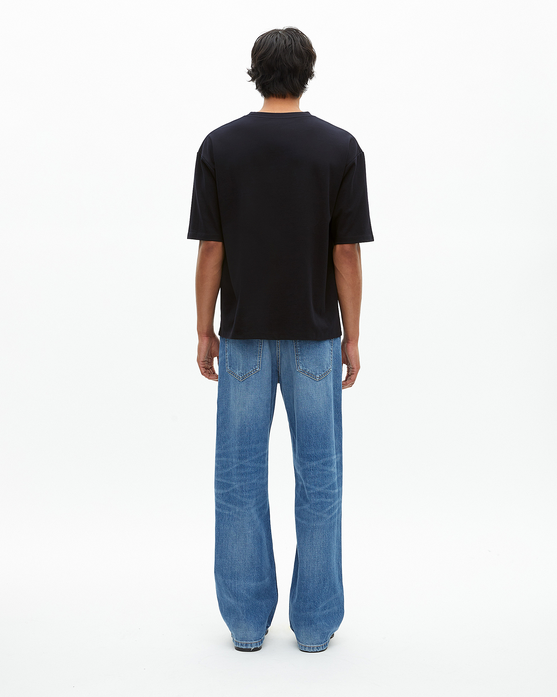 Mixed large plain navy blue T-shirt