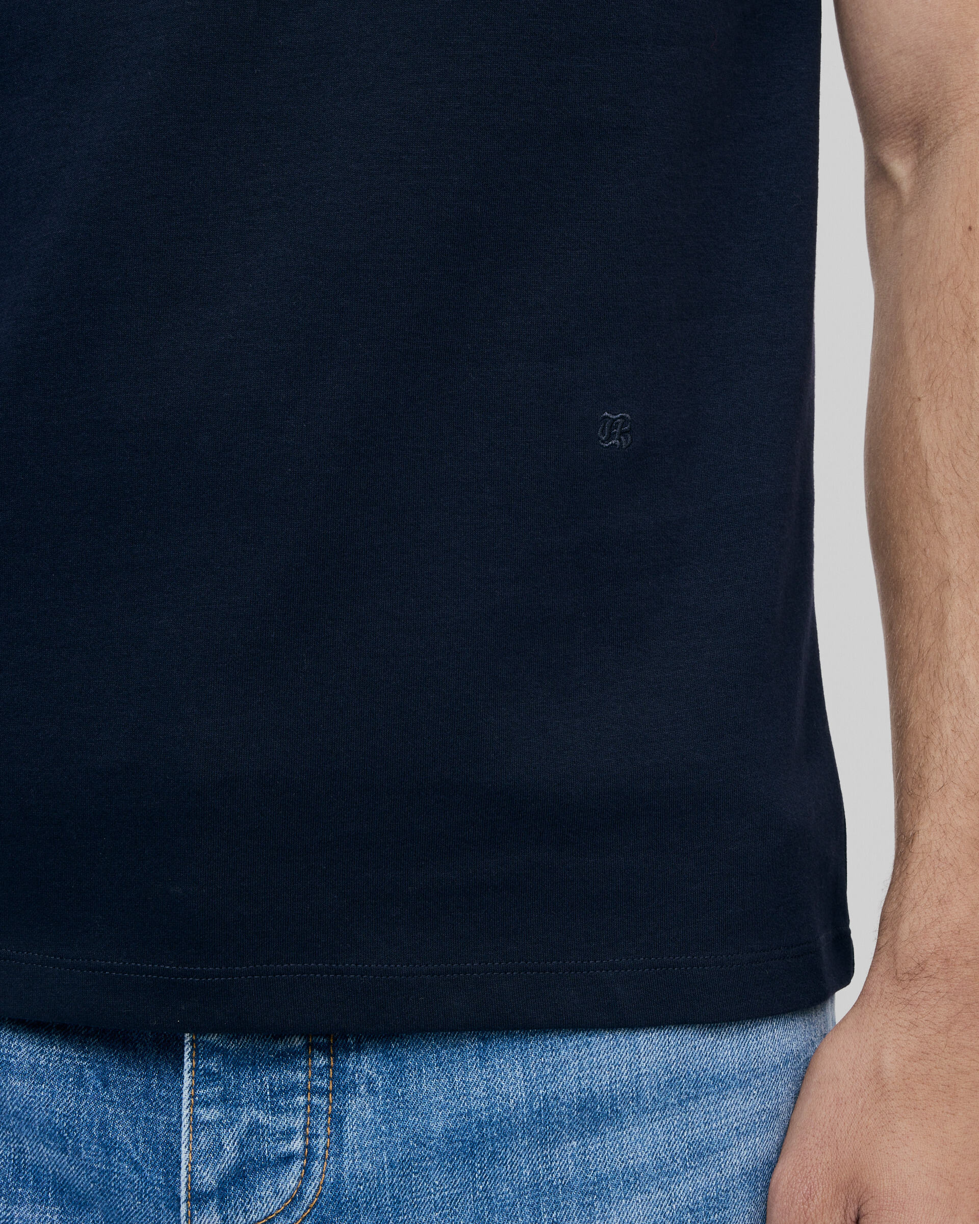 Mixed plain T-shirt navy blue