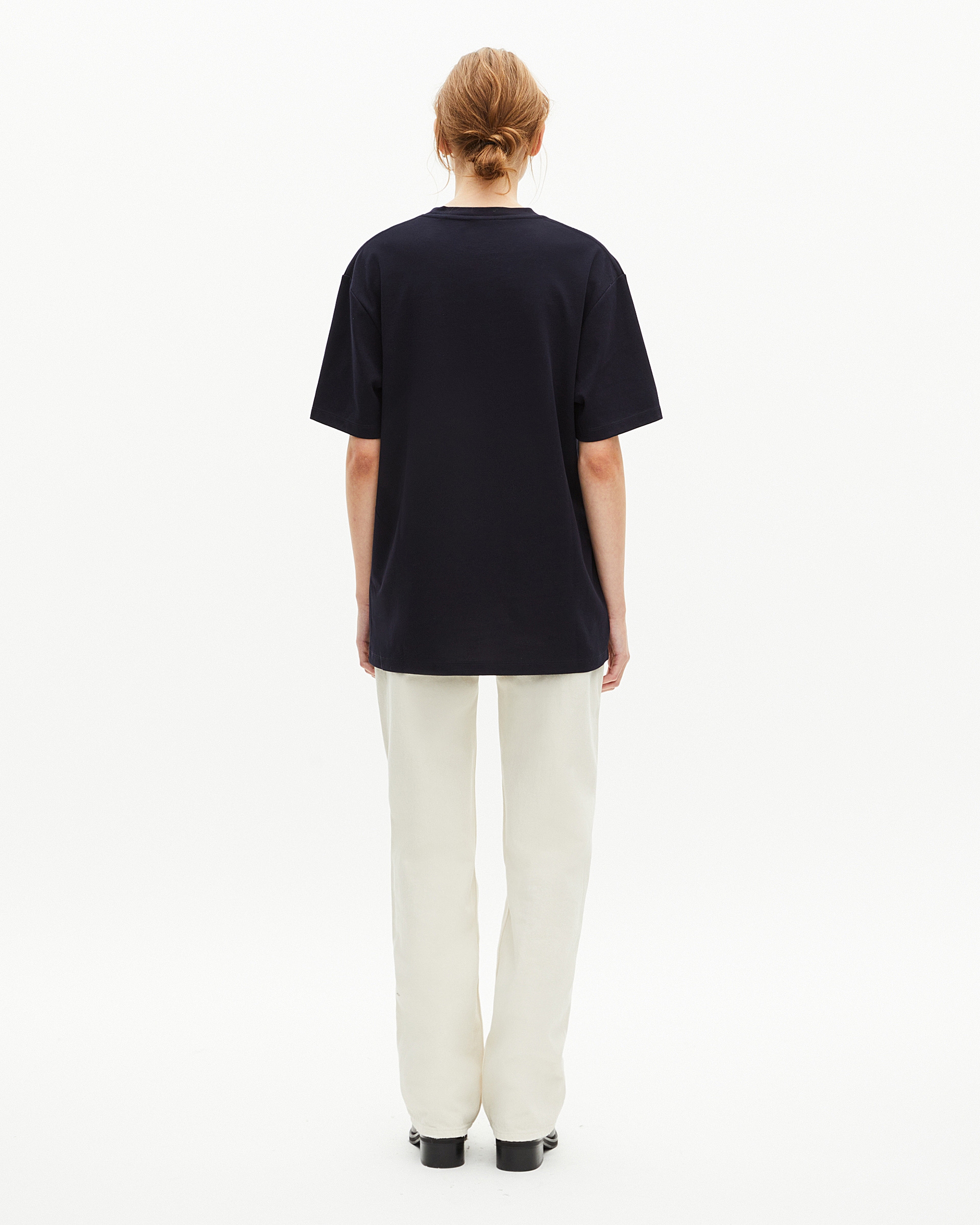 Mixed plain T-shirt navy blue