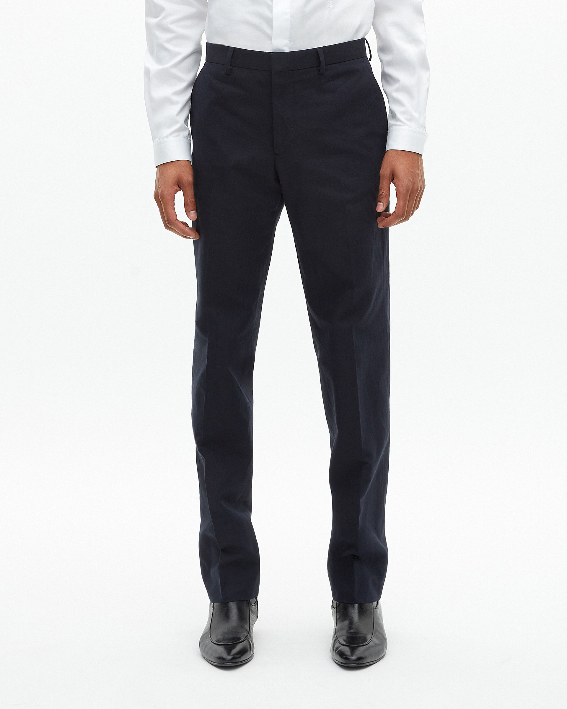 Navy blue straight suit pants