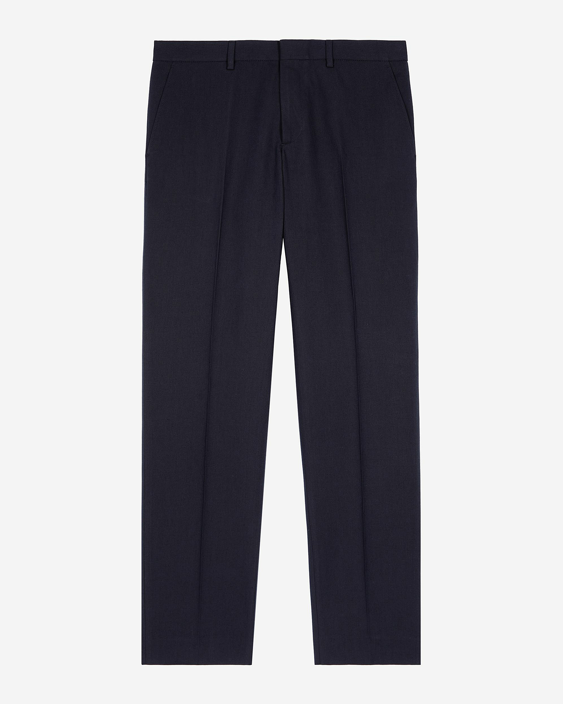 Navy blue straight suit pants